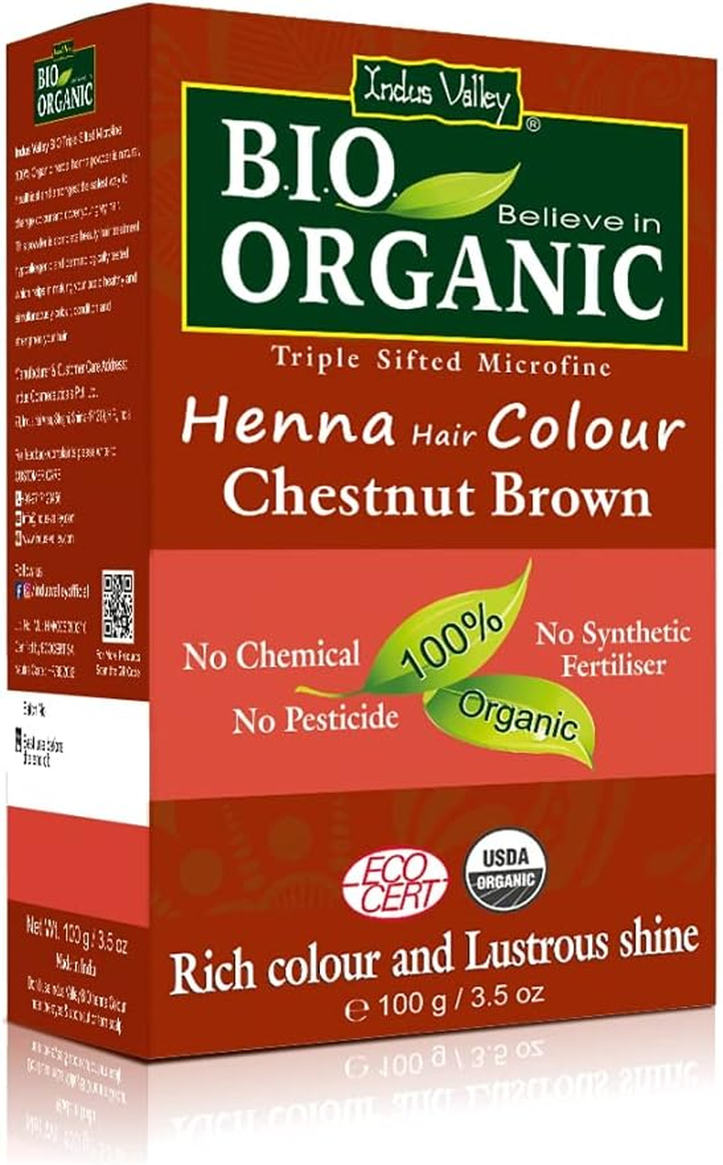 Indus Valley Bio Organic Natural Henna Hair Color Dark Brown 100gm| 100% Gray... - Picture 10 of 10