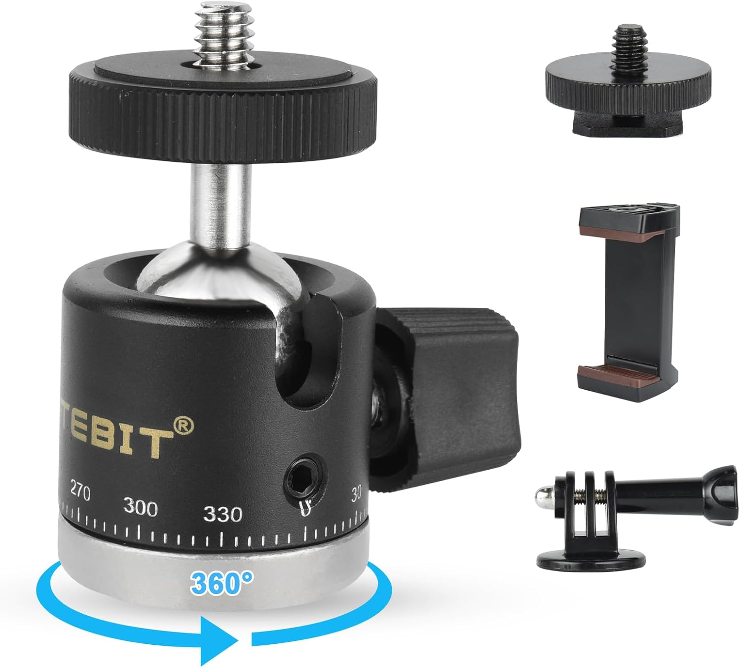 Mini Ball Head, Panoramic Tripod Head with 1/4