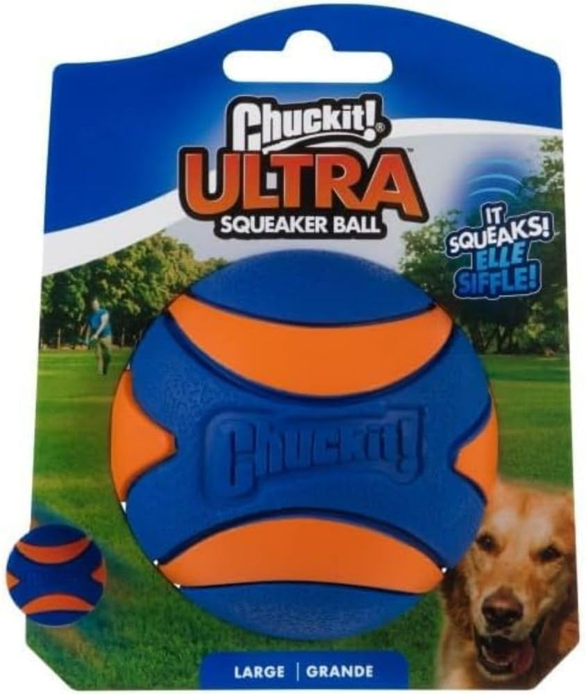 Chuckit! 52070 Ultra Squeaker Ball, Blue & Orange, Small - Picture 11 of 16
