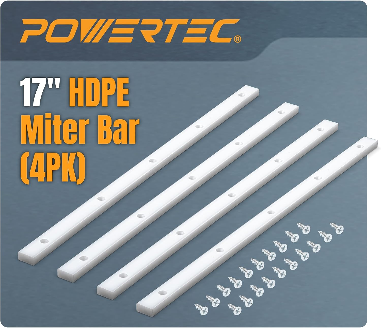 Crosscut Sled Miter Bar for Table Saw Sled, 3/4" X 3/8" X 17" with Predrilled Holes & Screws for Router Table, Bandsaw, Taper Jig, Table Saw Accessories for Woodworking, 4PK (71793)