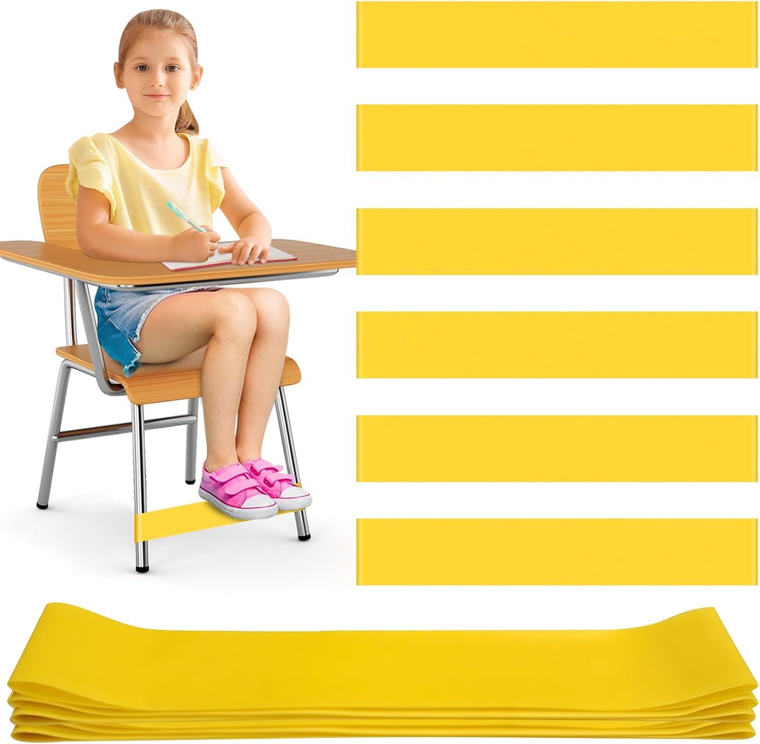 6 Pack Chair Bands for Kids with Fidgety Feet, ADHD Tools for Kids, ROOKEA Se... - Picture 8 of 28