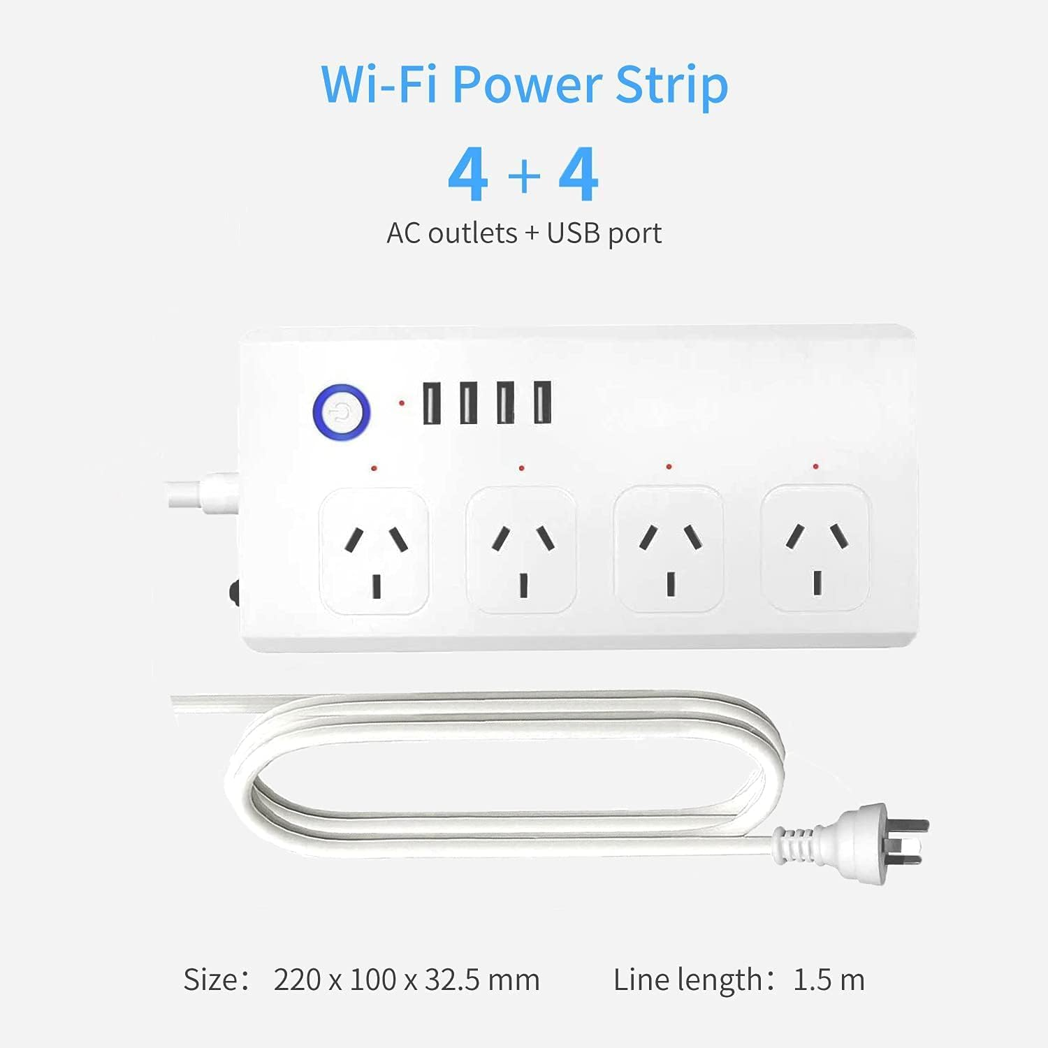 UseeLink WiFi Smart Power Strip, Power Board with 4 Outlets and 4 USB-A Charg... - Picture 8 of 13