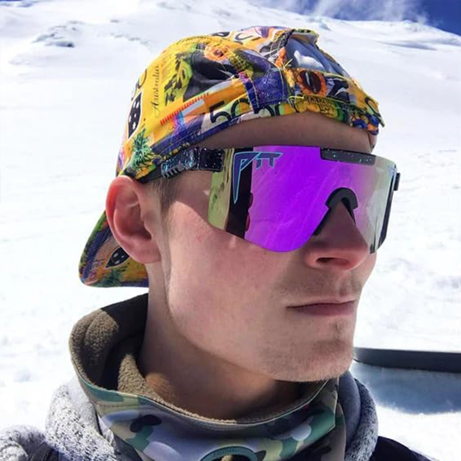 Polarized Sports Sunglasses Blue Lens Wide Fit Windproof Sports Eyewear Unise... - Picture 8 of 14