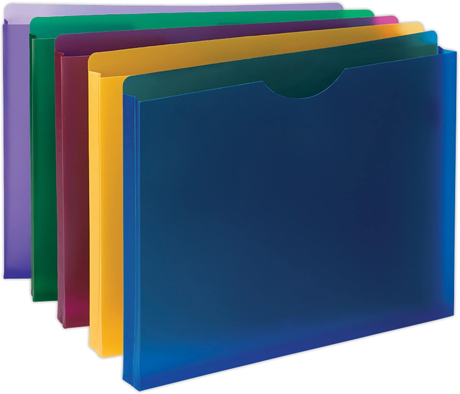 Poly Expanding File Jacket, Straight-Cut Tab, 1” Expansion, Letter Size, Assorted Colors, 10 per Pack (89610)