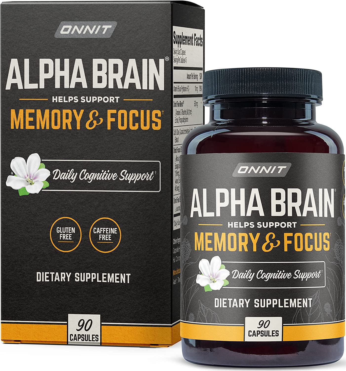 ONNIT Alpha Brain Supplement for Men & Women (90 Count)