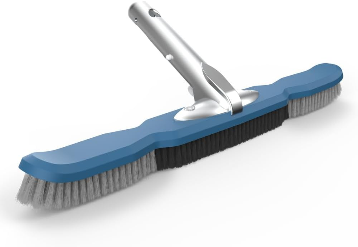 Heavy Duty Pool Brush Head, Premium Nylon Bristles Non-Abrasive Cleaning, Reinforced Aluminum Frame, Ideal for Pool Walls, Steps, Corners, above Ground & Inground Swimming Pool Cleaning Tools