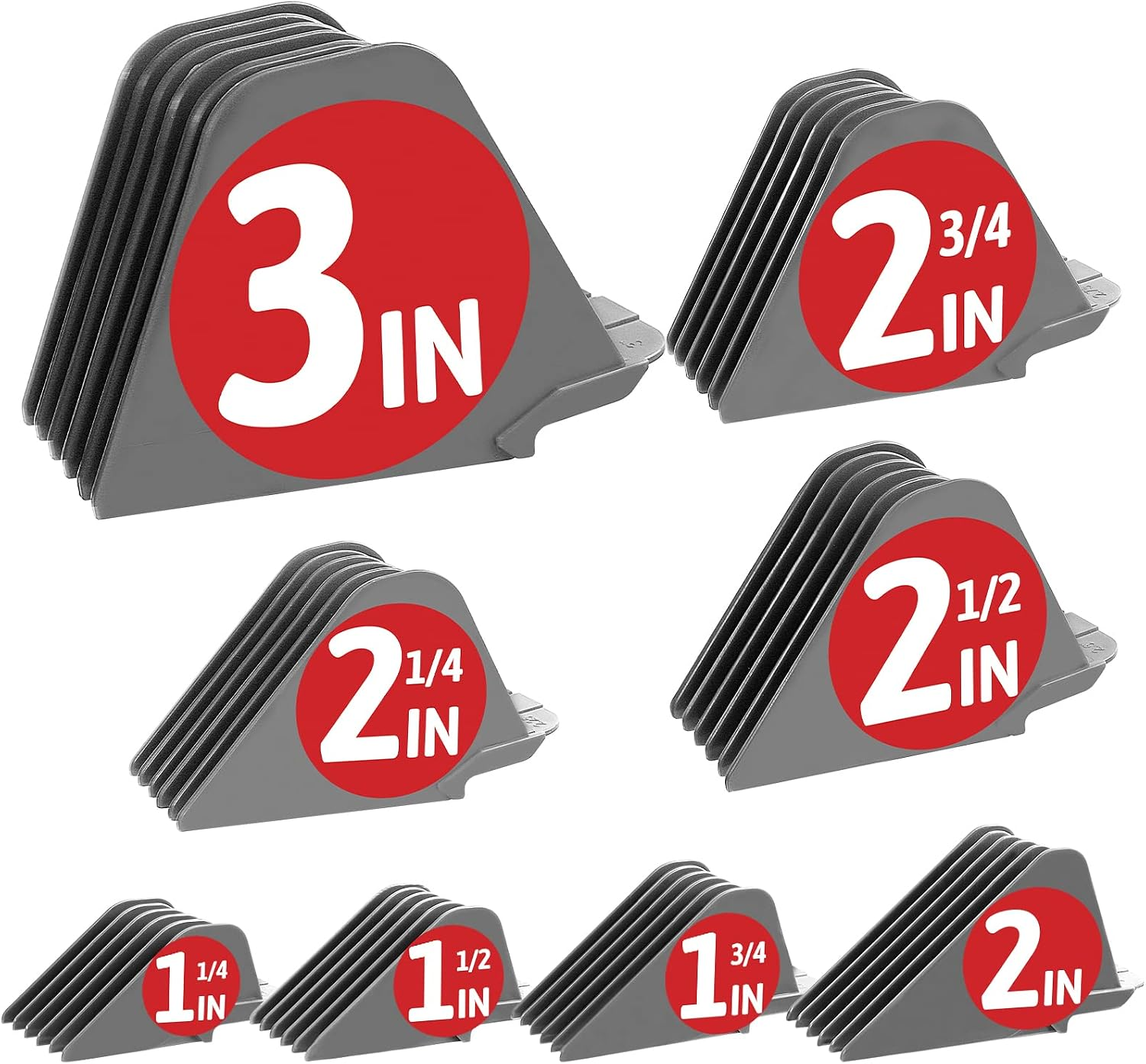 3 Inch Clipper Guards, Hair Clipper Guide Combs Premium for Wahl Clippers Mega Cutting Guides/Combs with 8 Cutting Lengths from 1.25-3 Inch Fit Most Size Wahl Clippers