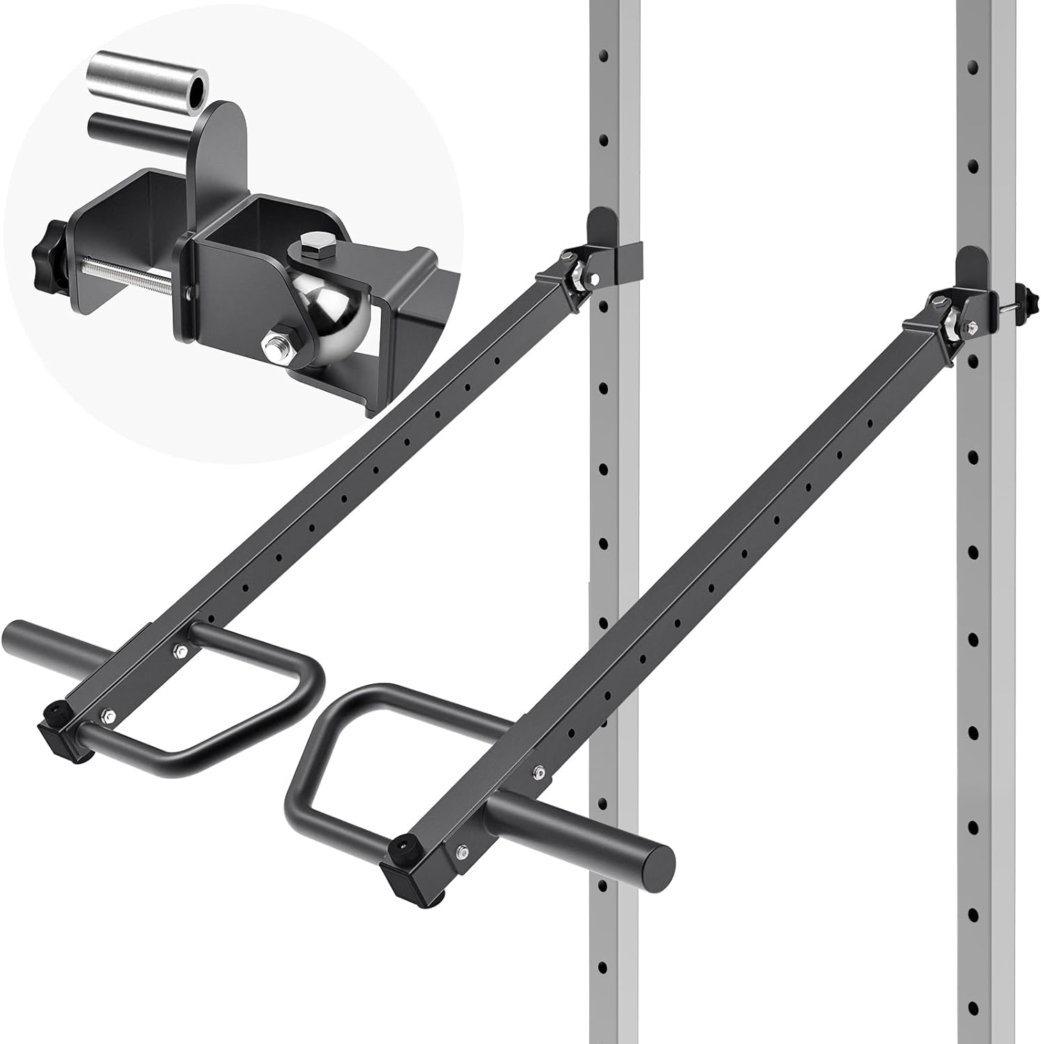 Adjustable Lever Arms Heavy Duty Jammer Arms for 2'' X 2'' and 3'' X 3''Power Racks Rated 600 Lbs per Arm for Strength Training Home Gym Workout Attachments Compatible with 2