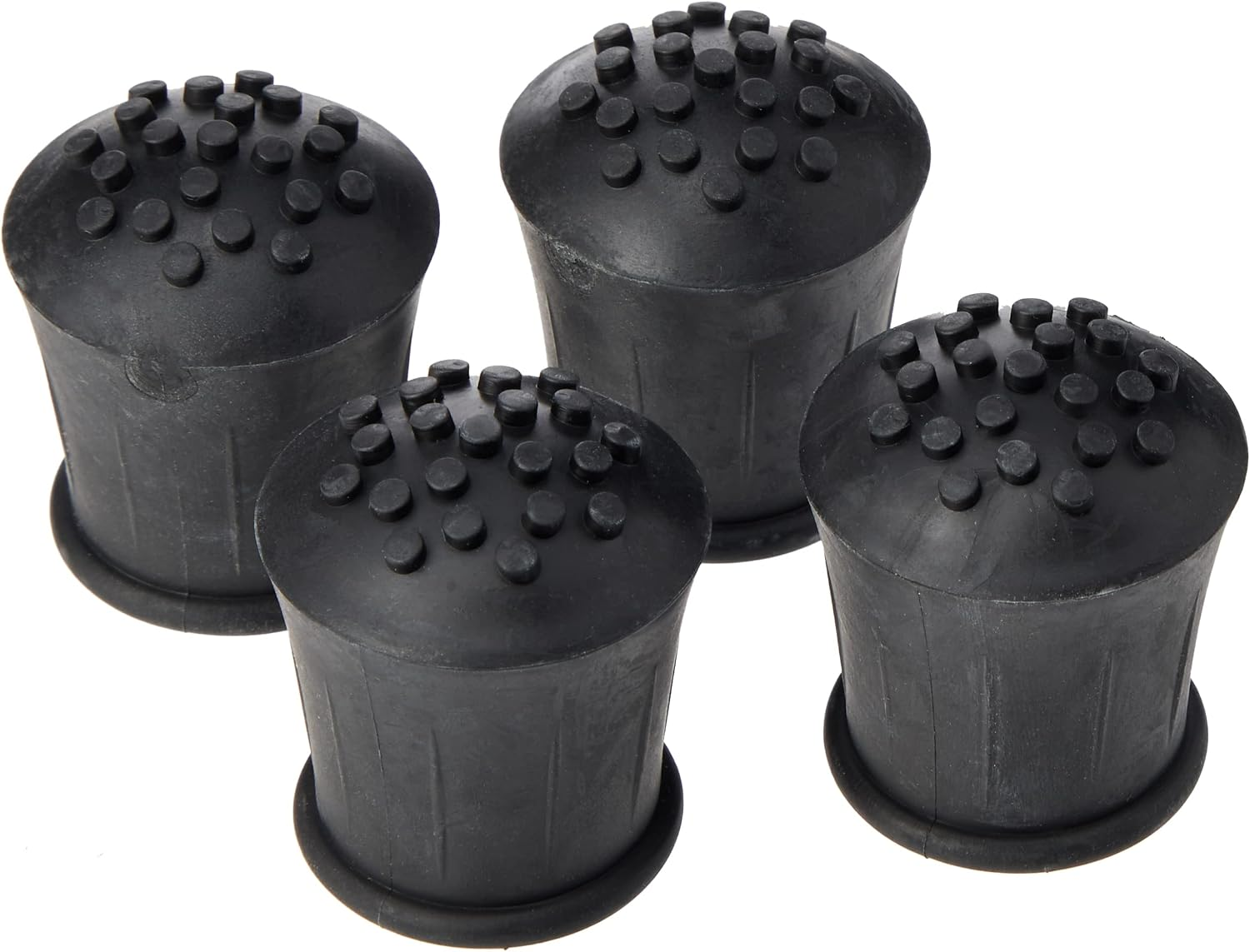 Merriway BH05584 (4 Pcs) Heavy Duty Rubber Walking Stick Ferrule Protectors Cane Tips, 25Mm (1 Inch) Black - Pack of 4 Pieces