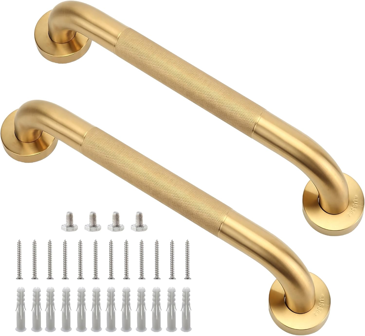Shower Grab Bar, 2 Pack 12 Inch Gold Bathroom Grab Bar, 1.25