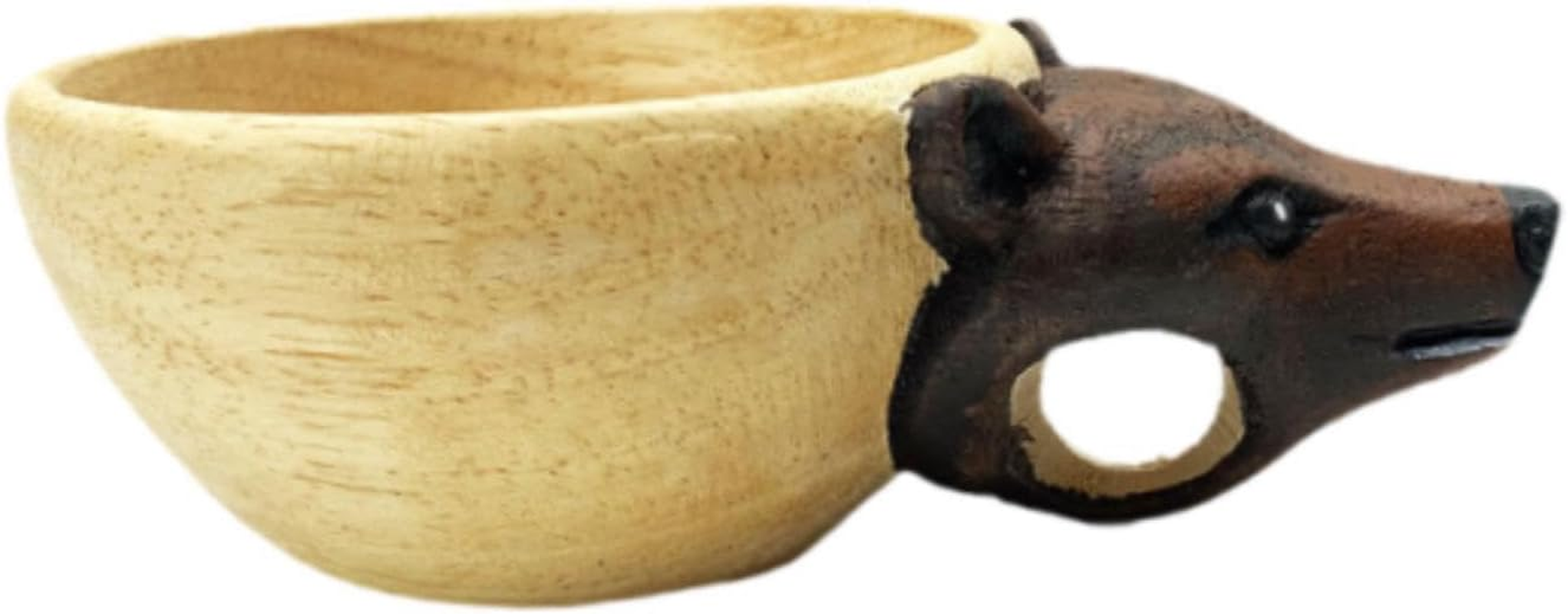 Folpus Wooden Cup Animal Water Cup Tea Cup Camping Mug Animal Shaped Hand Car... - Picture 8 of 15