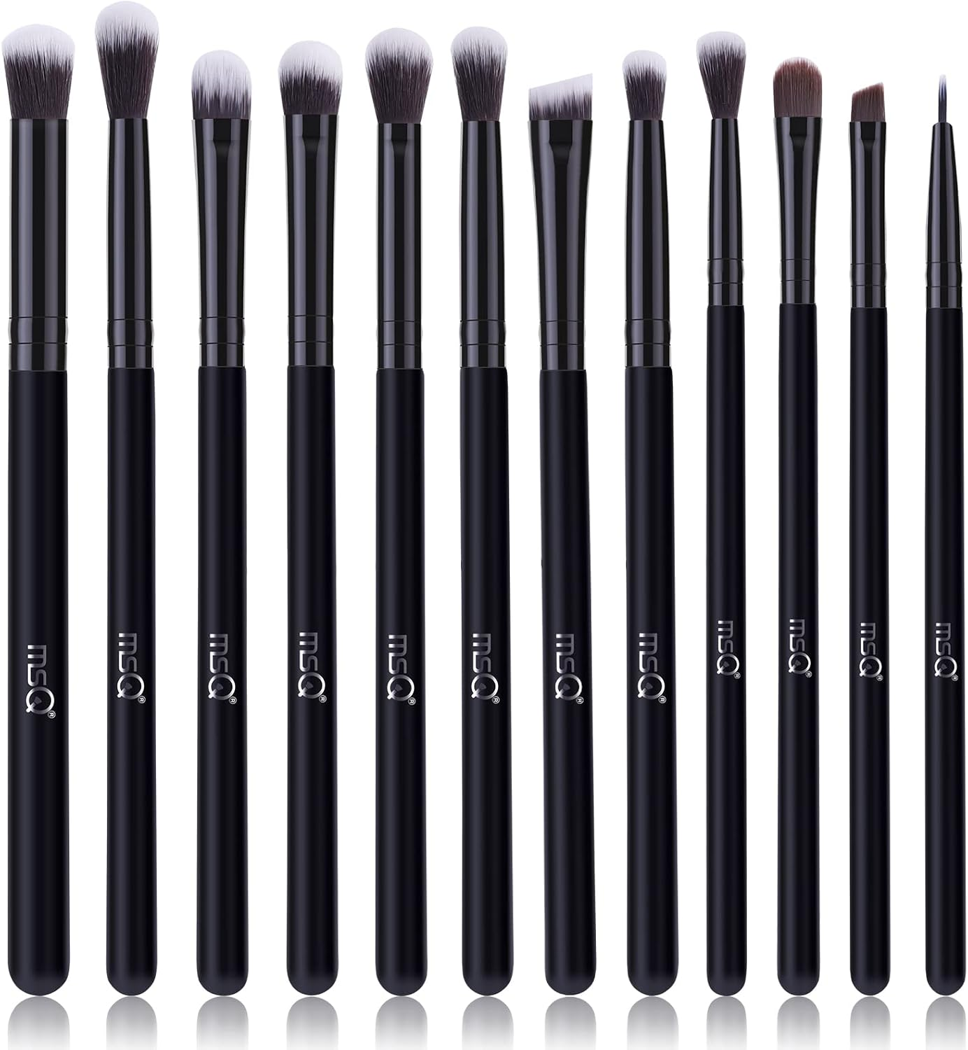 MSQ 12-Piece Professional Black Eyeshadow Brush Set for Eye Makeup