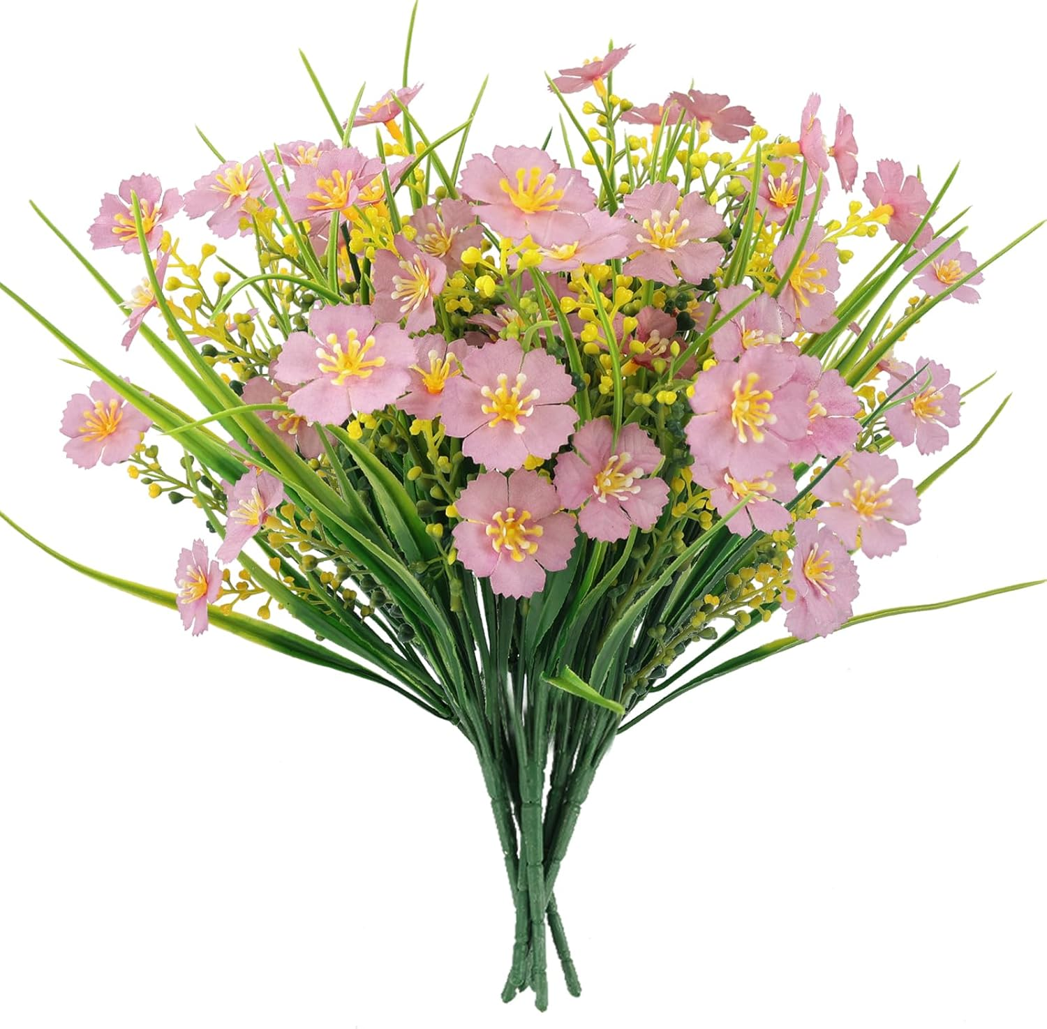 Artificial Flowers for Outdoors 6 Bundles Fake UV Resistant No Fade Flowers Faux Hanging Spring Flowers for Indoor Outside Planters Garden Porch Yard Window Home Summer Decor(Light Purple)
