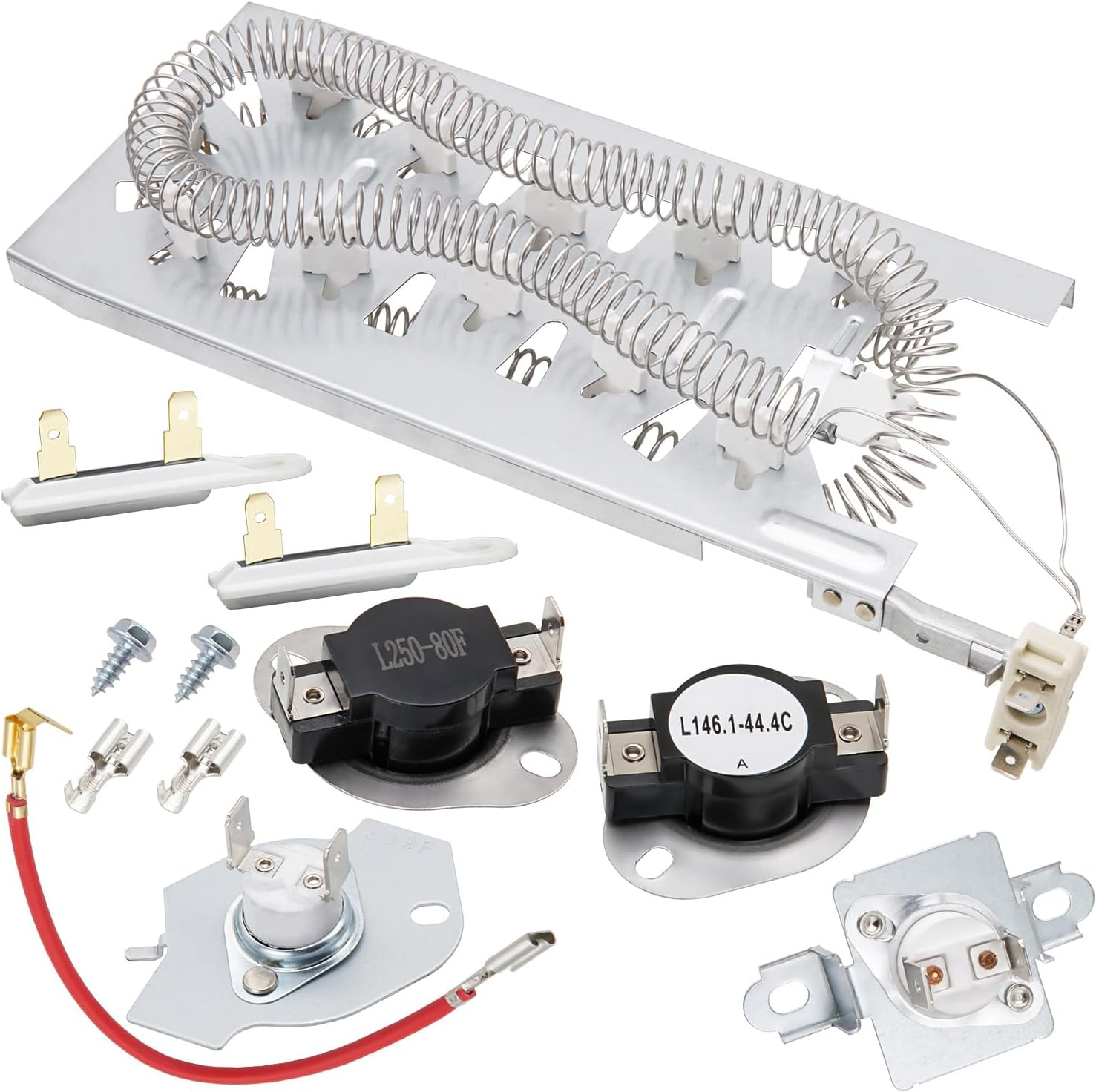 Dryer Heating Element Kit by  - Compatible with Whirlpool WED7500GW0 WED7500GC0 WED75HEFW1 WED8127LC0 WED8127LC1 WED8127LW1 WED8300SE2 WED8300SW2 WED8500DC4 WED8500DW4 WED85HEFW1 WED8540FW2