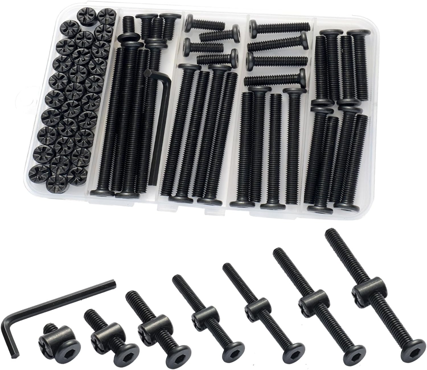 Crib Screws Hardware Replacement Kit, 32Set Baby Bed Frame Bolts &Barrel Nuts Se