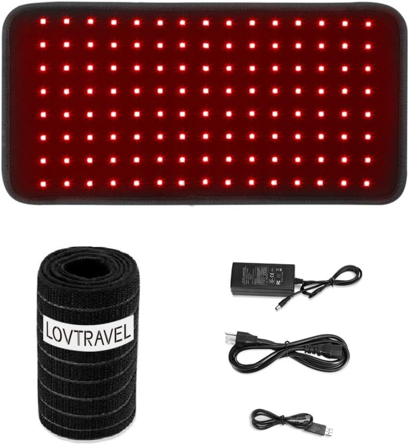 LOVTRAVEL New 660Nm LED Red Light and 850Nm near Infrared Light Therapy Devices Large Pads Wearable Wrap for Pain