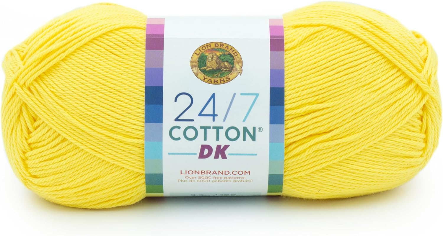 24/7 Cotton DK Yarn, 1 Pack, Lemon Drop