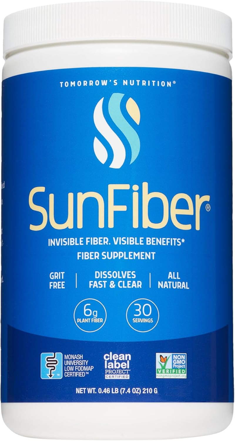 , Sunfiber, Prebiotic Fiber Supplement for Digestive Health, Low FODMAP, Gluten-Free, Unflavored, 30 Servings