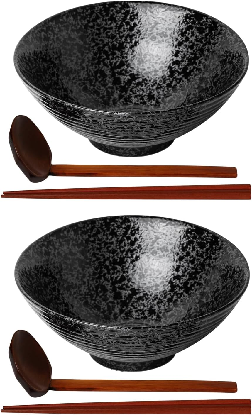 Kanwone Ceramic Japanese Ramen Bowl Set, Soup Bowls - 60 Ounce, with Matching... - Picture 4 of 14