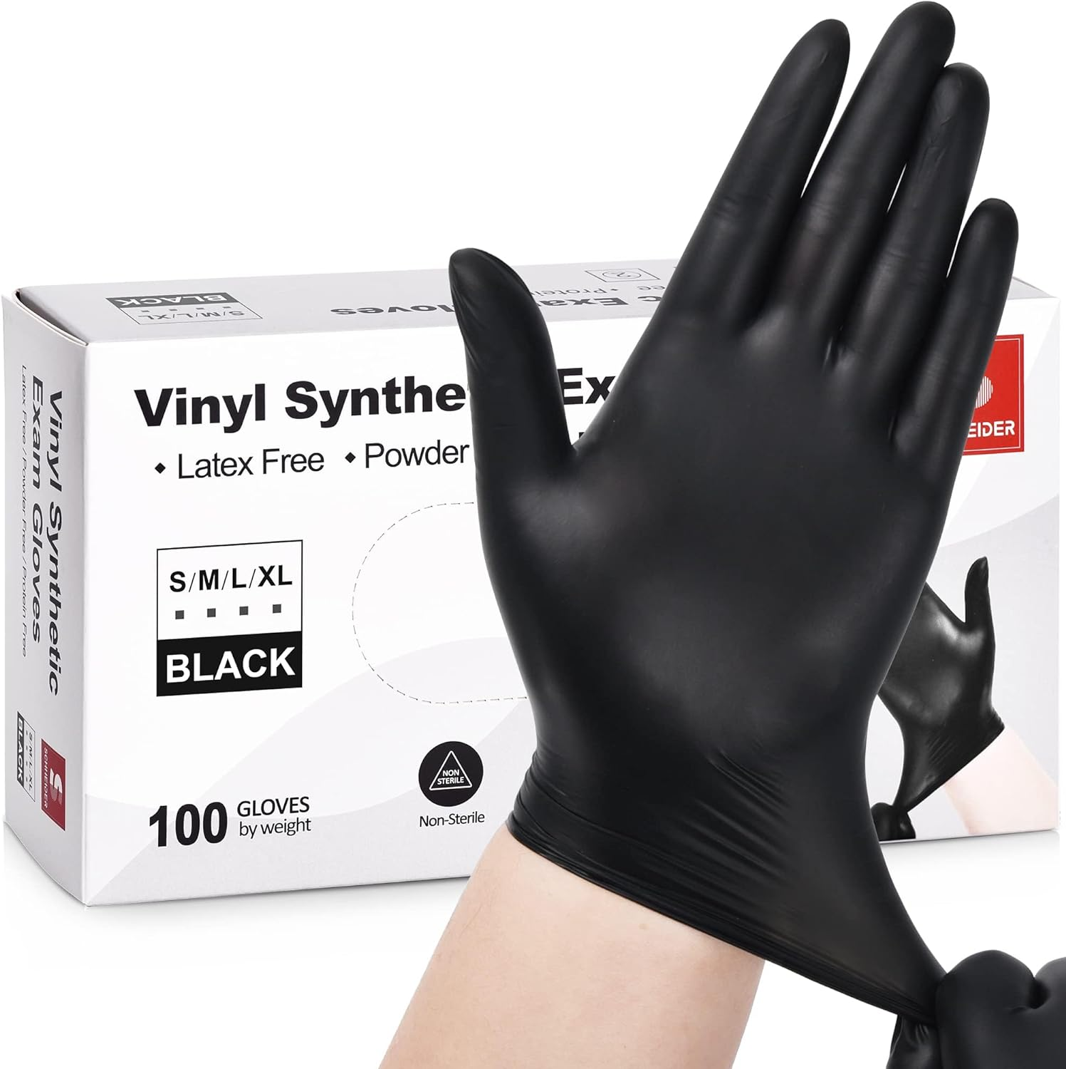 Vinyl Synthetic Exam Gloves, 4 Mil, Latex Free Disposable Gloves for Medical, Cooking, Cleaning, and Food Prep