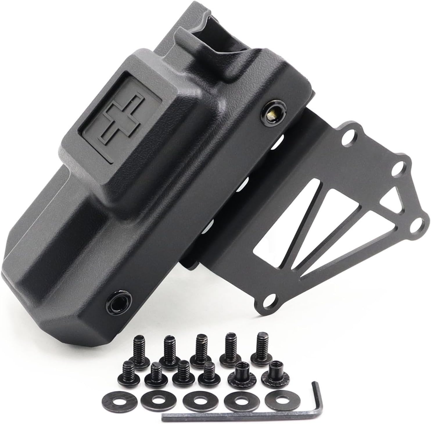 Tactical Tourniquet Holder for Gun Holster Adapter Mount Aluminum, QLS Police Gear Accessories for 3-Hole Right Holster