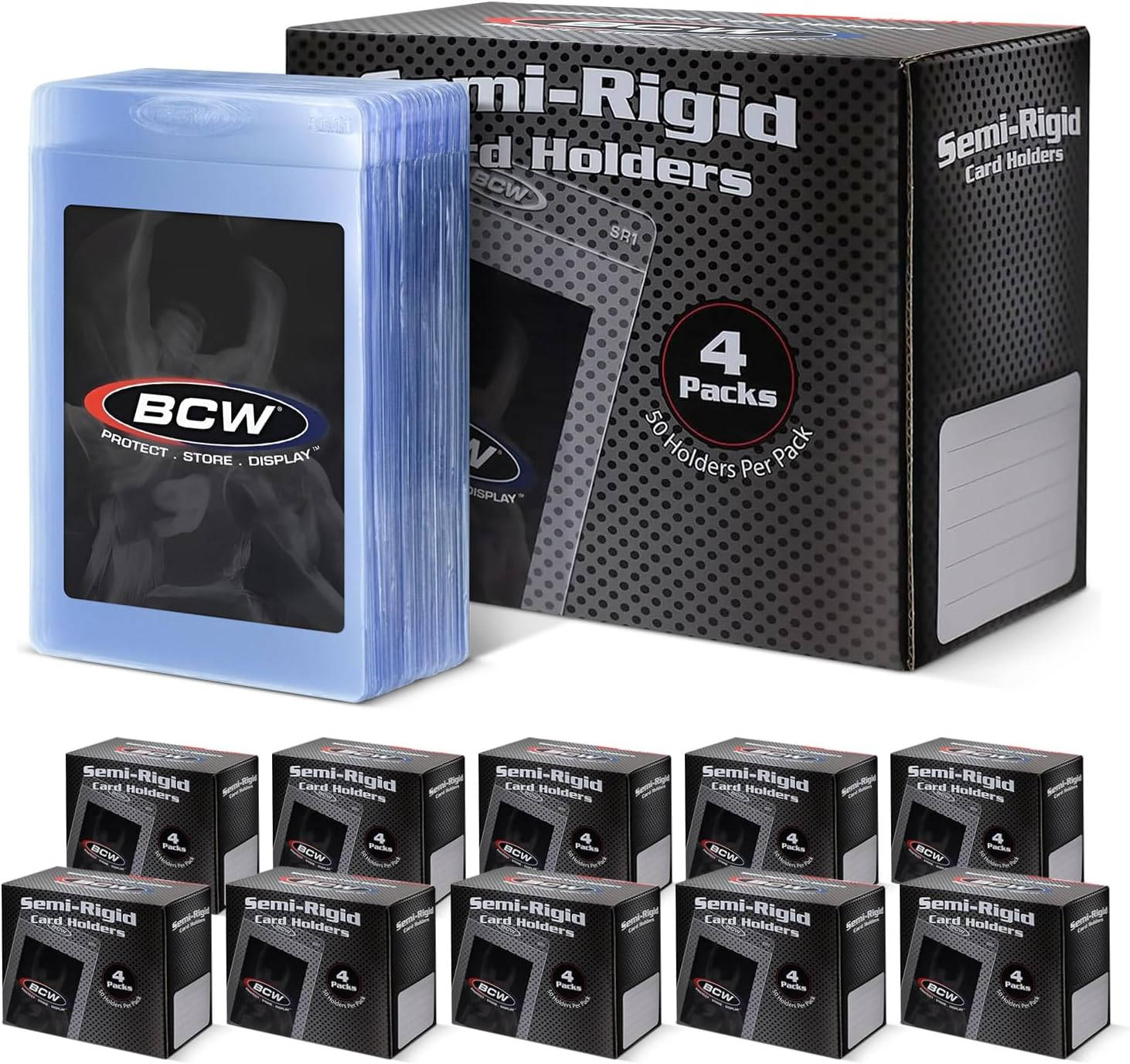 Semi Rigid Card Holder #1 | 2000 Pack | Semi Rigid Card Sleeves for Grading Submissions | Protective Holders for Sports & Trading Cards