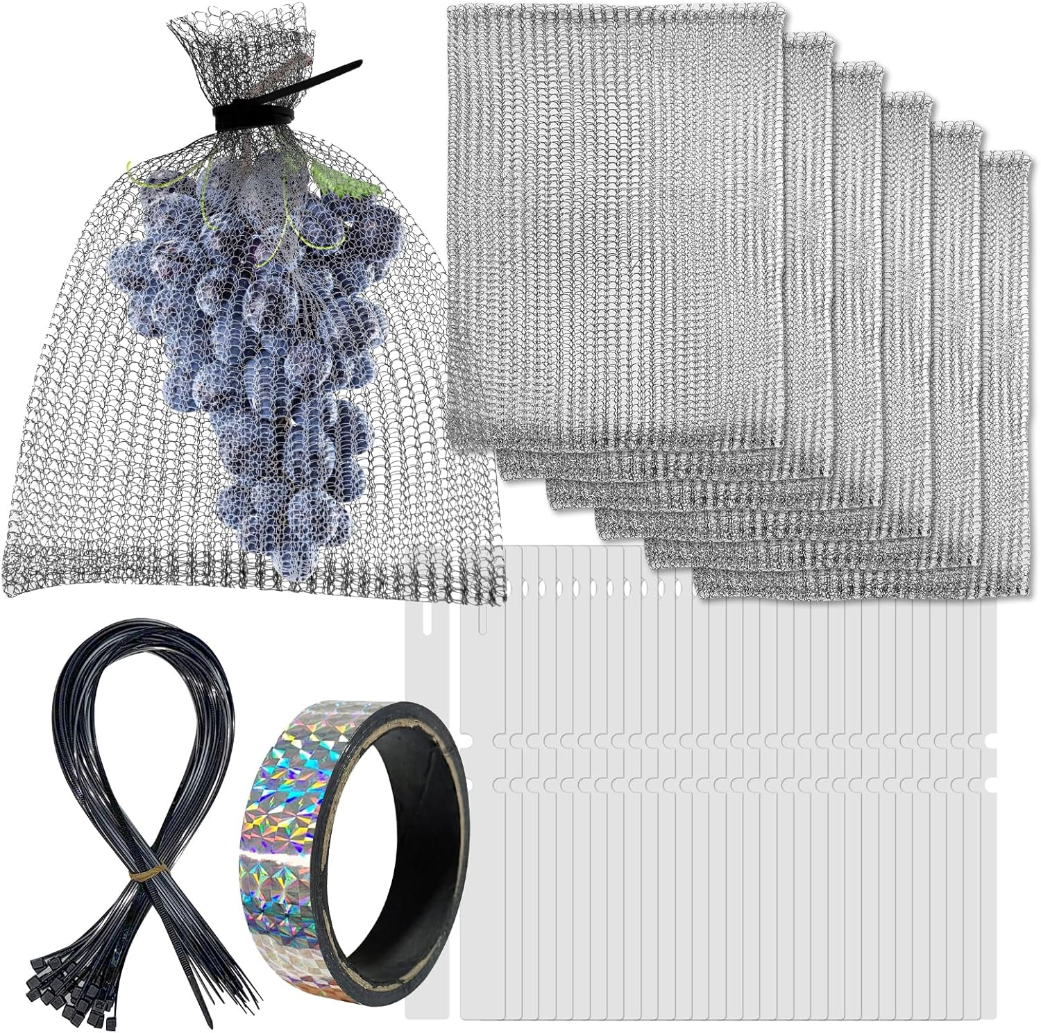 25Pcs 8 X 12 Inch Fruit Protection Wire Mesh Bags, 304 Stainless Steel Wire, Gop