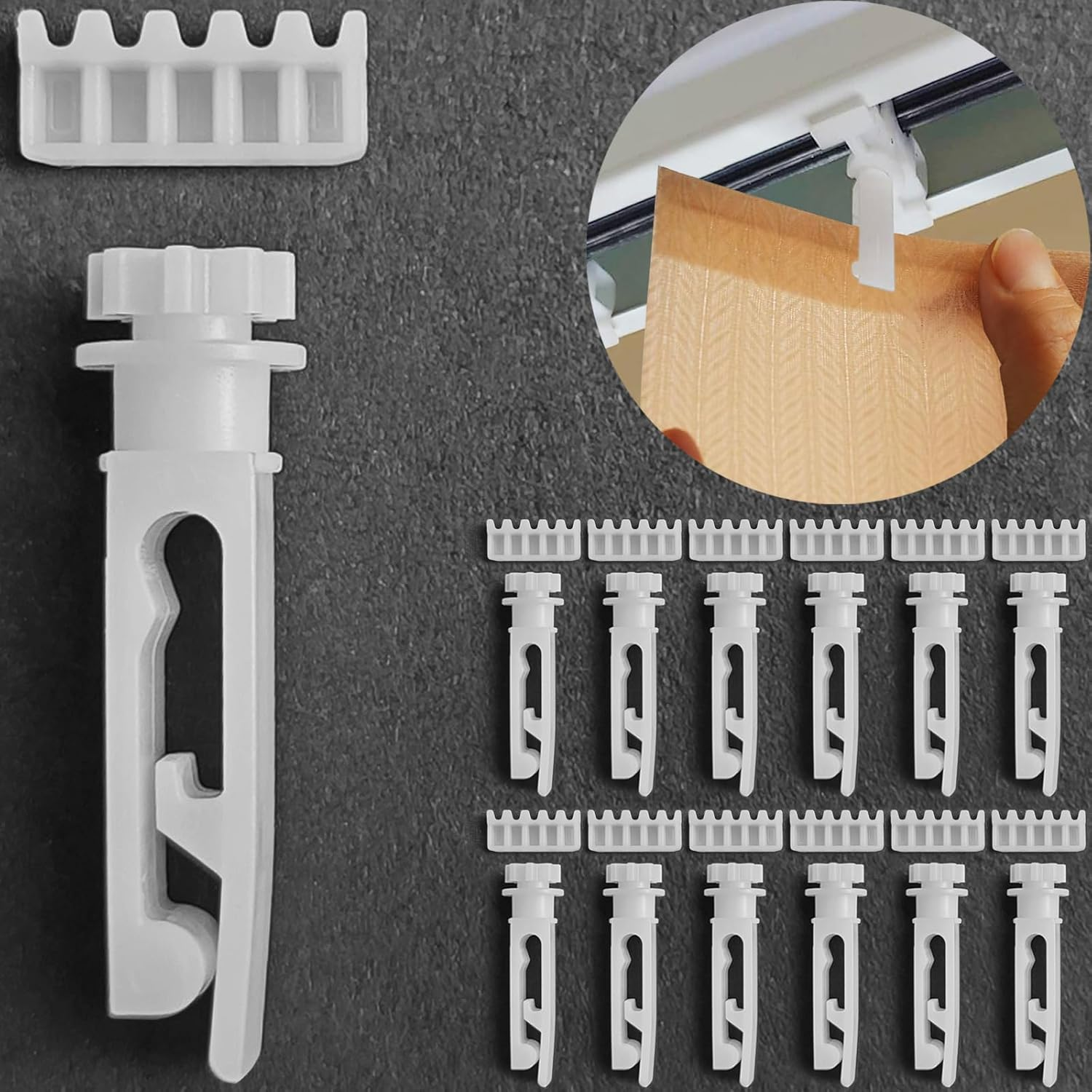 Vertical Blinds Replacement Stem and Gear Used for Headrail, Carrier Stem Verti