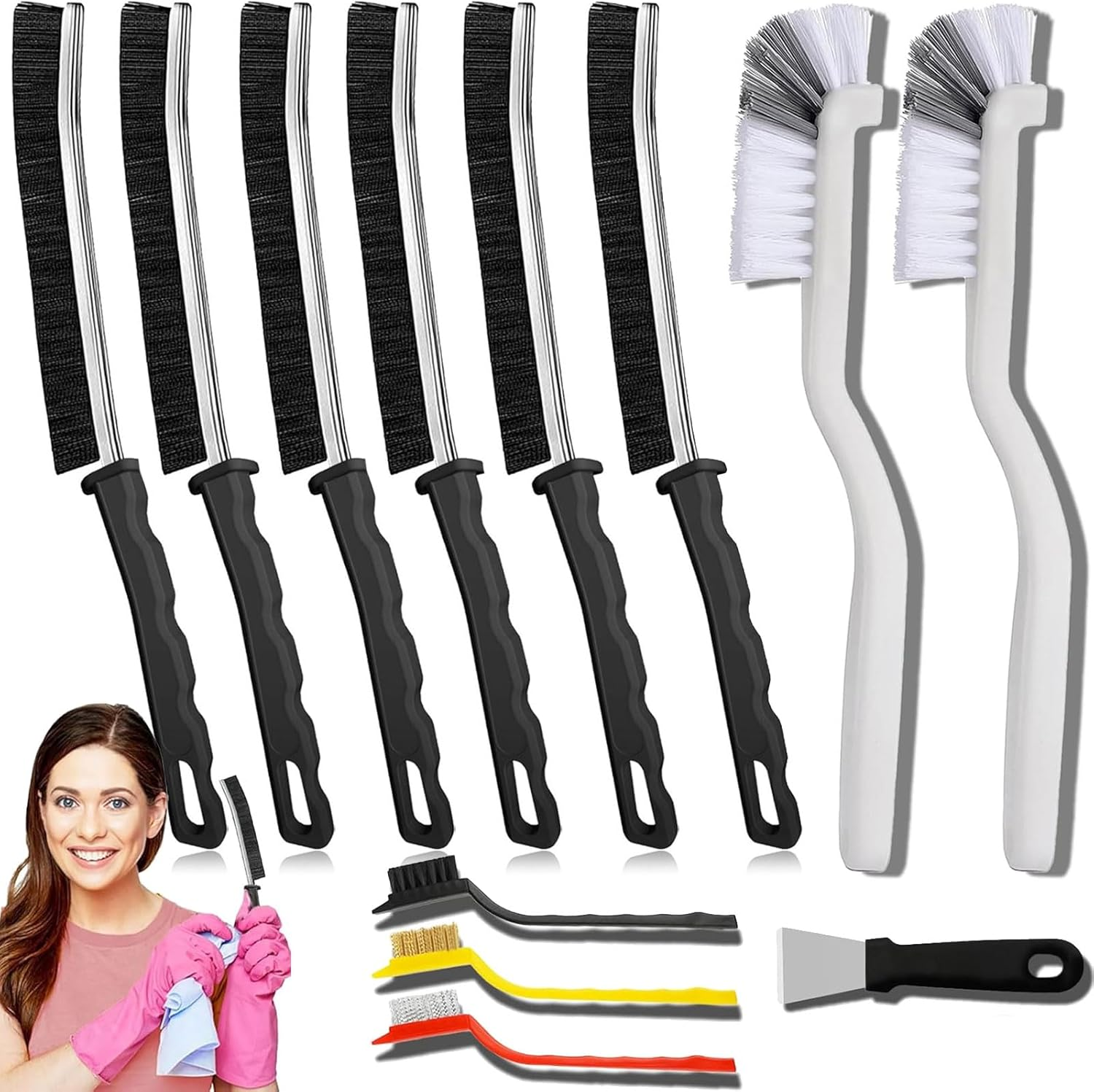 Crevice Cleaning Brush,Multifunctional Cleaning Brush Tool, Bathroom Gap Brush, Small Cleaning Brush, Grout Brush, Kitchen Brush, Cleaning Tools for Toilet, Bathroom, Home, Bathtub, Sink, Household