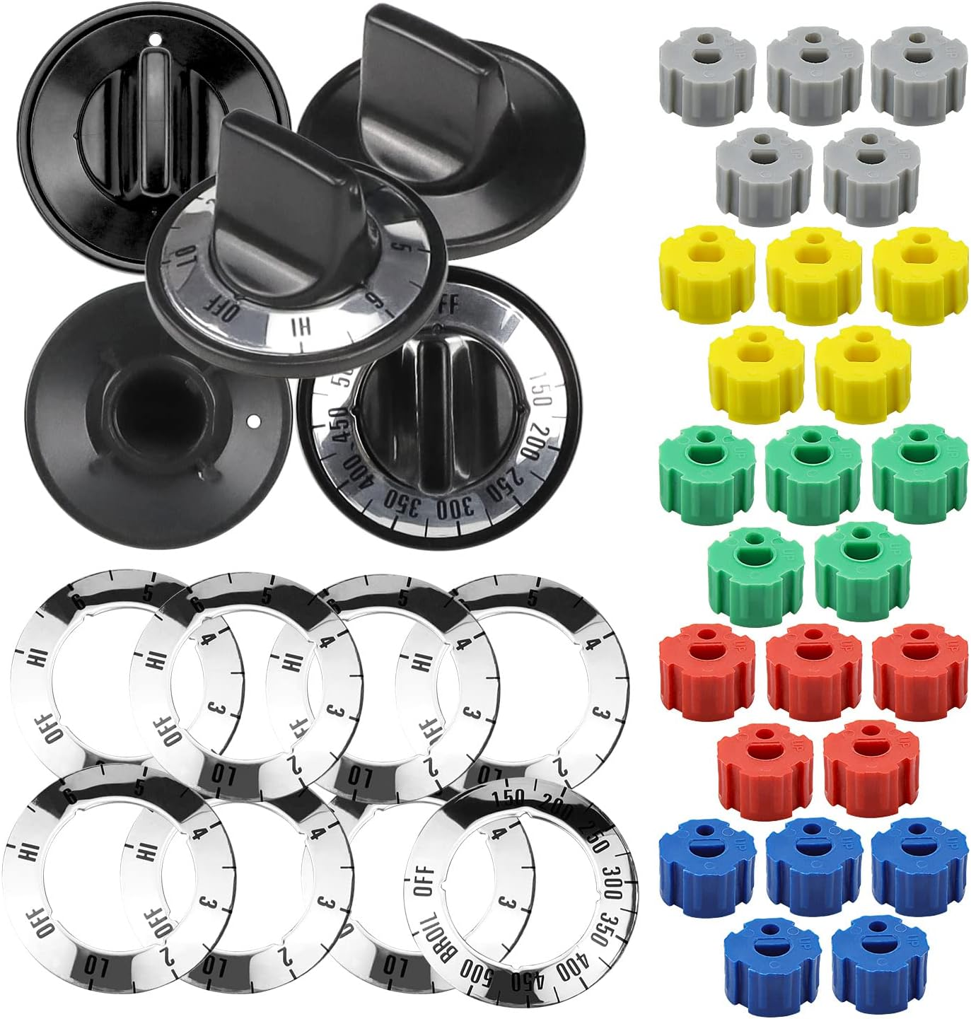 5 Sets Universal Stove Knob Replacements Compatible W/ Electric Range Oven Knob