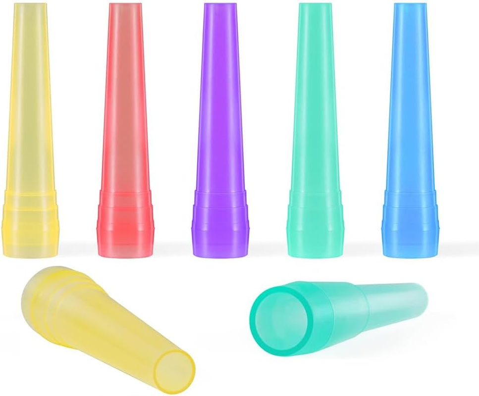 Hookah Tips Disposable Shisha Mouthtip Individual Wrapped Mix Colors Glossy Hooka Hose Filter for Most Hookah Mouthpiece Handles Bpa-Free Plastic Big Tunnel for Better Air Flow - No Burrs (Tips-C)