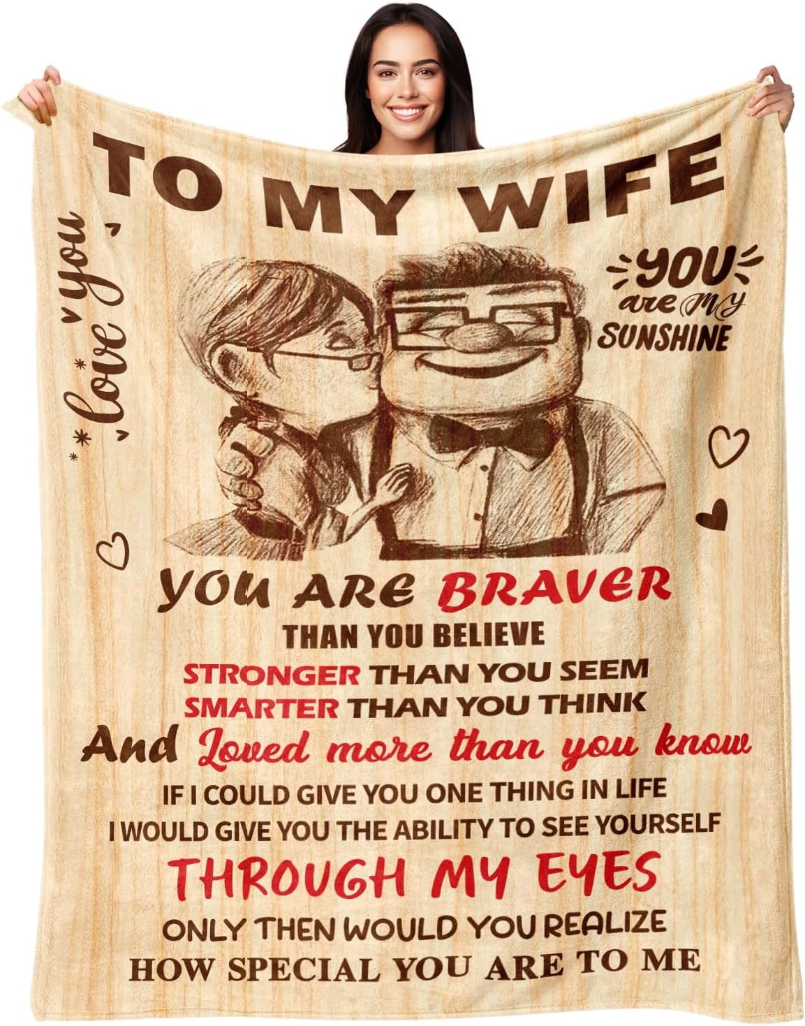Gifts for Wife from Husband - Wedding Anniversary Birthday Gifts for Women - Romantic I Love You Present for Her - Christmas Mothers Day & Valentines Day Gifts for Wife - to My Wife'S Blanket 50