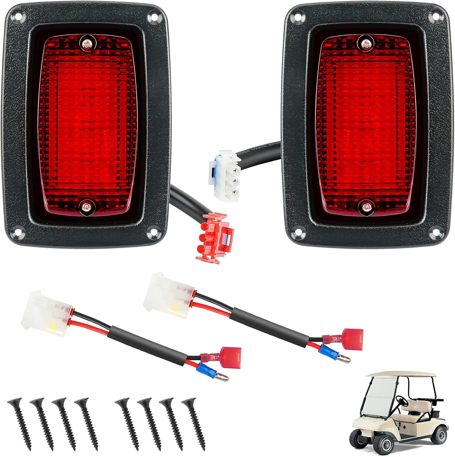 LED Tail Light Kit for Club Car DS 1982-Up Golf Cart with 3 Wire Club Car Taillights OEM1017035