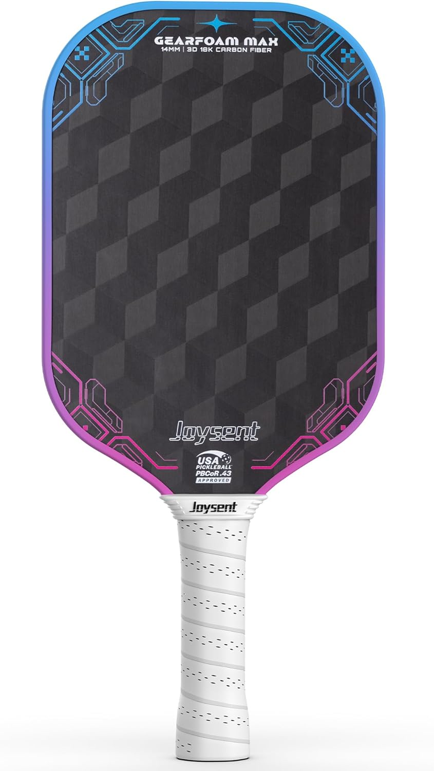 3D-T700-18K Carbon Fiber Pickleball Paddle with 14Mm Foam Core, USAPA Approved Premium Pickle Ball Racket Set with Enhanced Spin, Balance Control & Power, Gearfoam Max