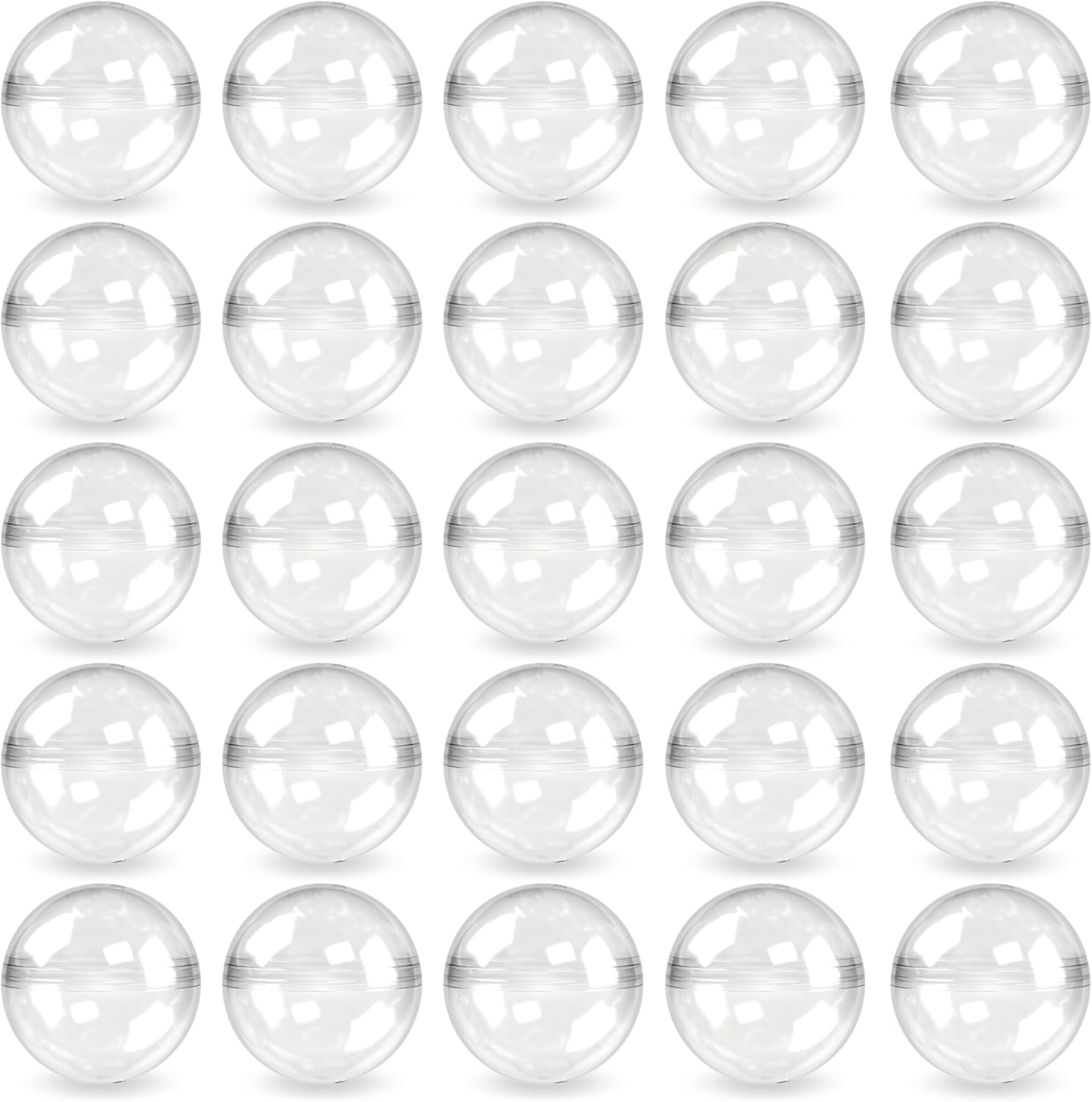 Capsule Vending Machine round 50 Pcs 1.1 Inch (28Mm) - Gumball Machine Capsules Bulk Clear Container - Easter Basket Stuffers Birthday Gifts Pinata Stuffers DIY Craft Supplies - Clear Capsules Empty