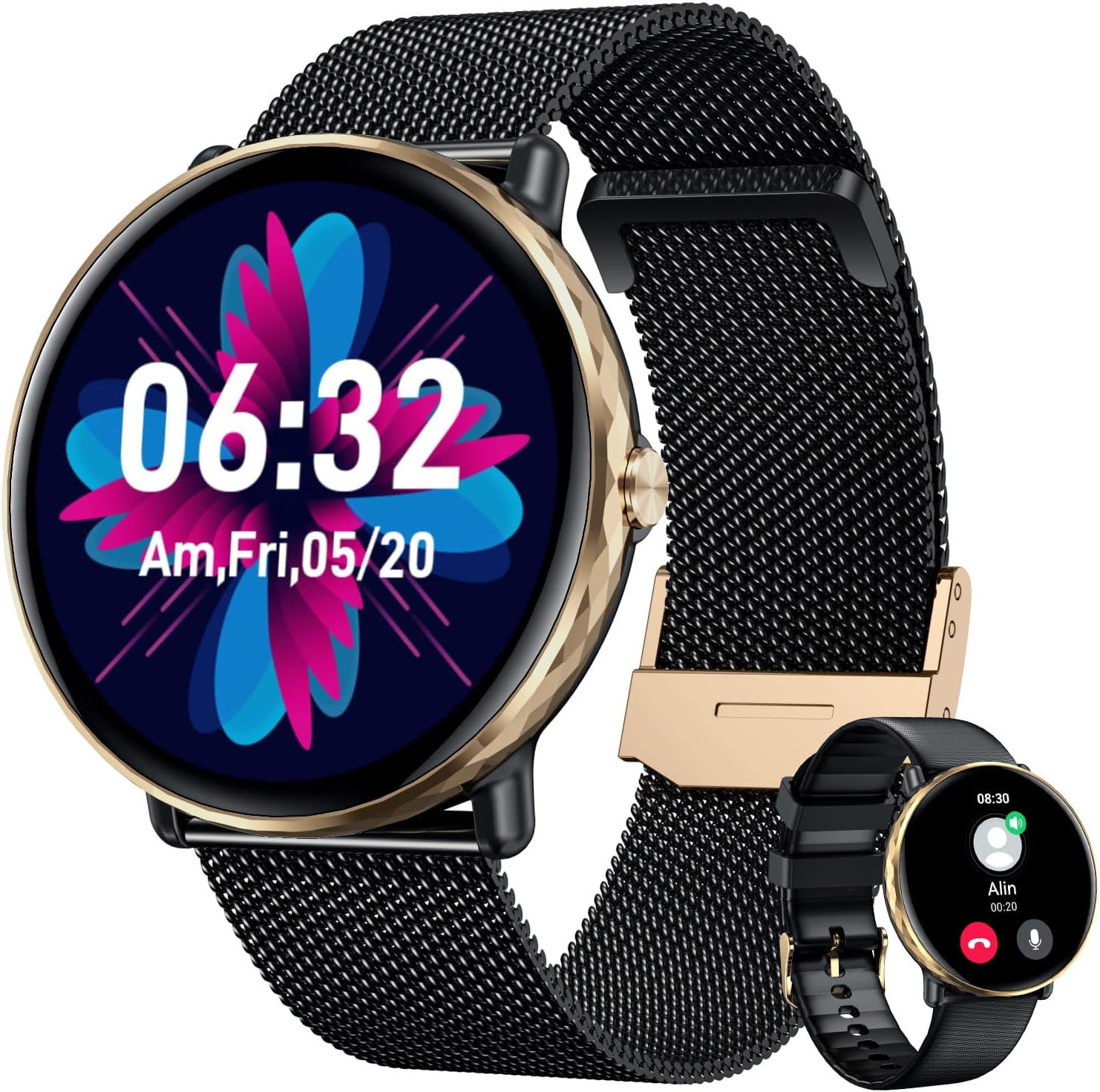 Smartwatch Fitness Tracker with AMOLED Touchscreen & Health Monitor