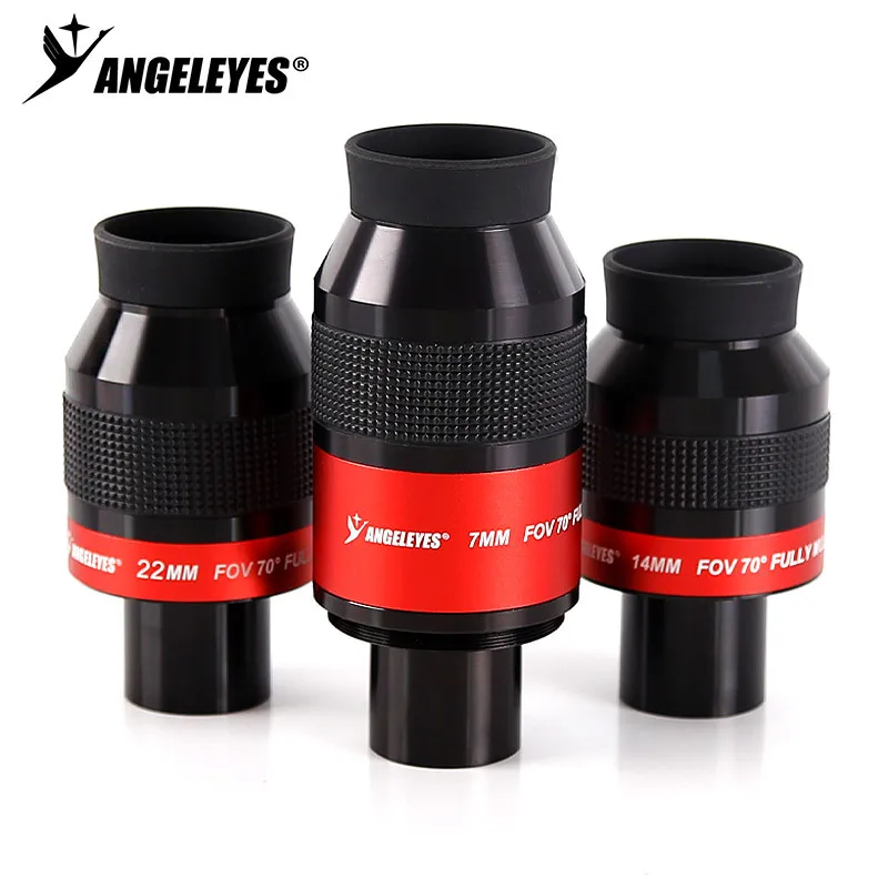 70° FMC 7/14/22mm 1.25'' flat field autofocus ultra wide angle eyepiece high-power astronomical telescope accessories