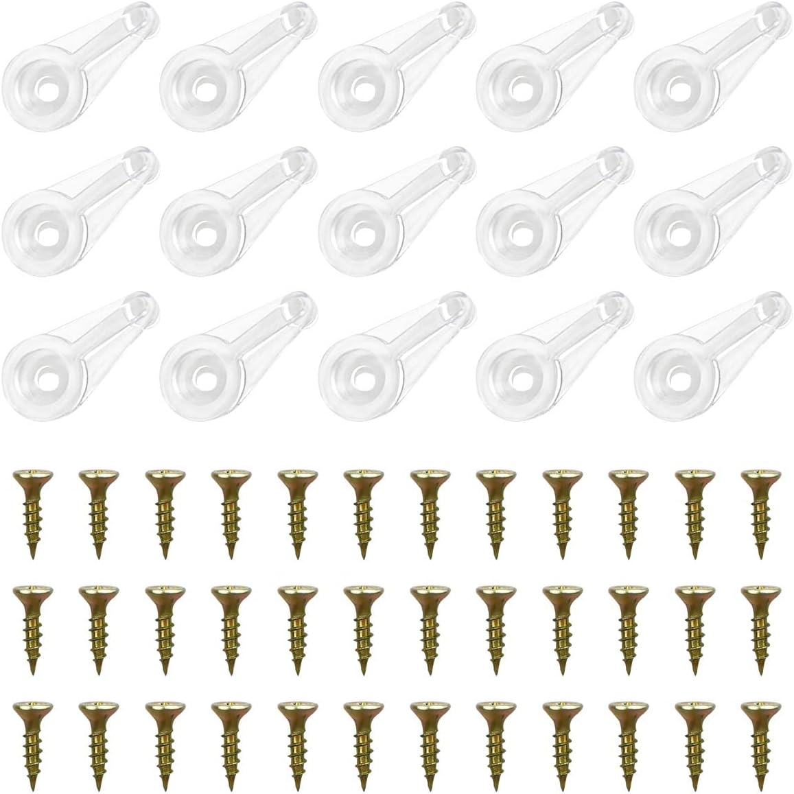 50 Pairs Glass Retainer Clips Kit Glass Cabinet Panel Clips with Screws for Fixing Offset Clear Glass Door Retainer 4Mm Plastic Doors Clips Transparent Mirror Clip Cabinet Window Glass Holder