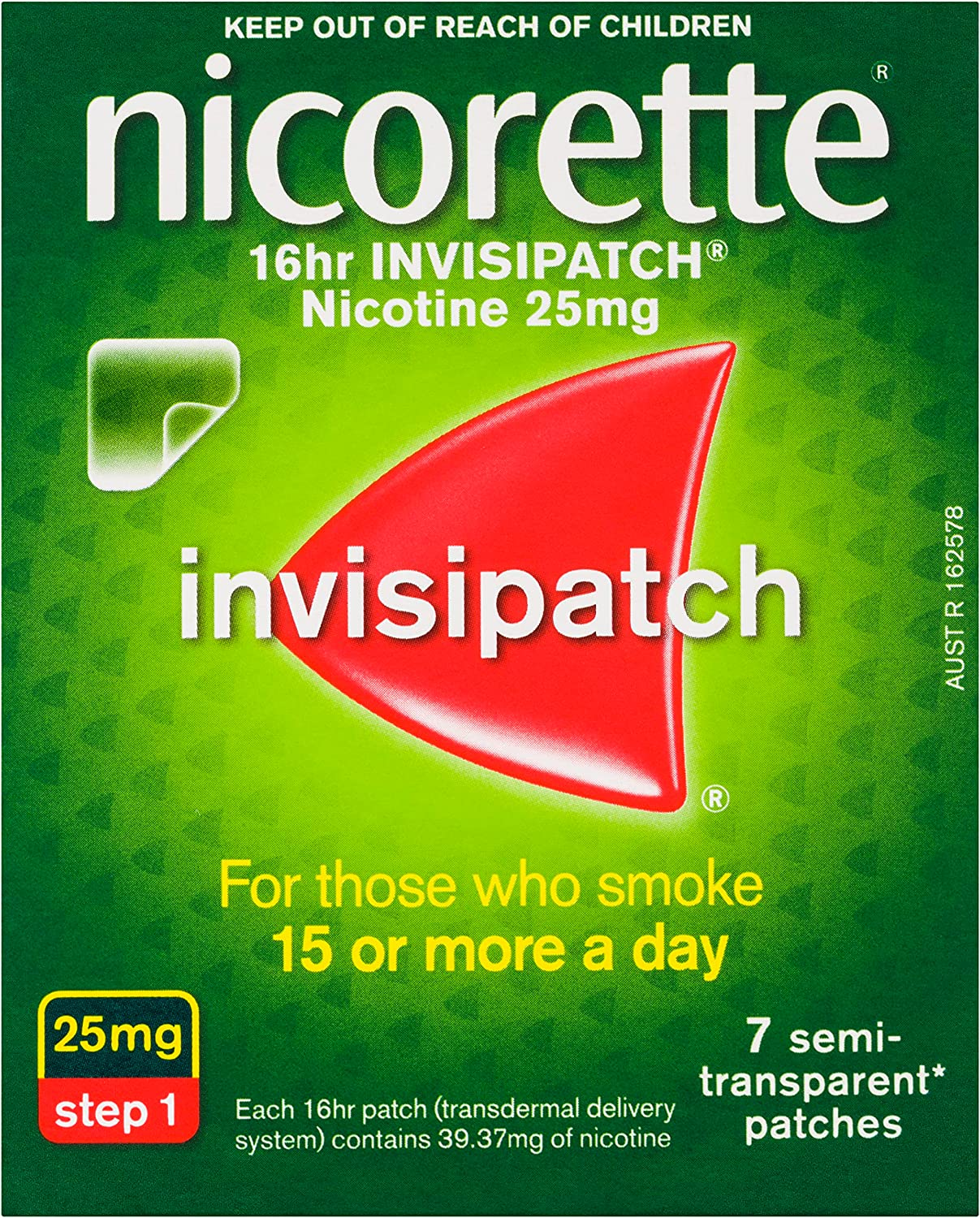 Nicorette Quit Smoking Nicotine 16 hour Invisipatch Step 1 25mg 7 Pack - Picture 3 of 15