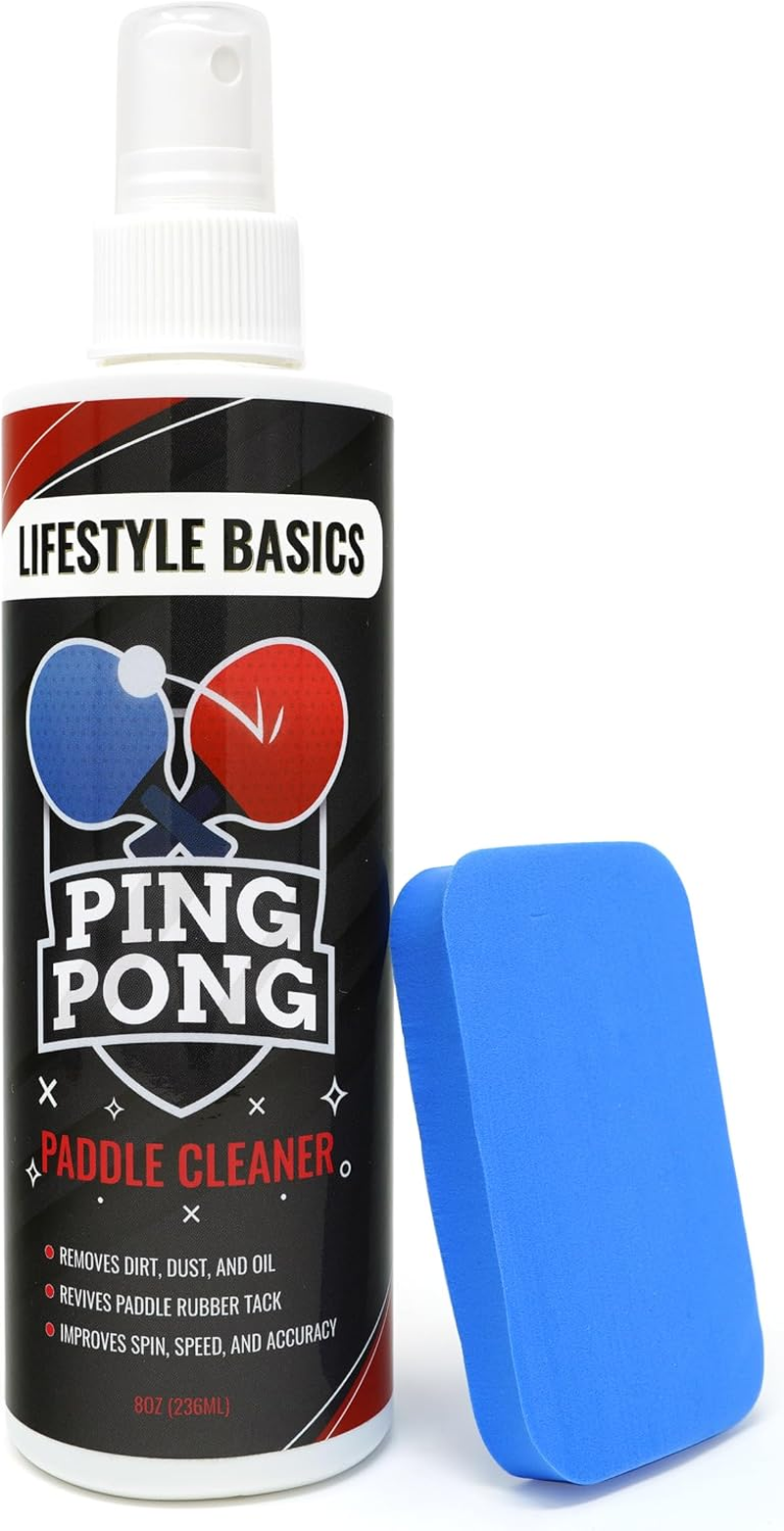 Ping Pong Paddle Cleaning Kit 8 Oz - Table Tennis Racket Rubber Cleaner - Improves Spin and Accuracy
