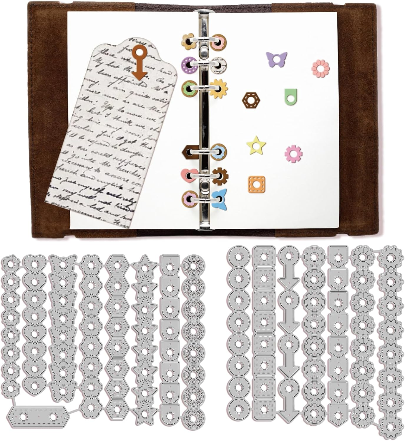 Page Tab Hole Reinforcement Cutting Dies for DIY Scrapbooking Craft Designs