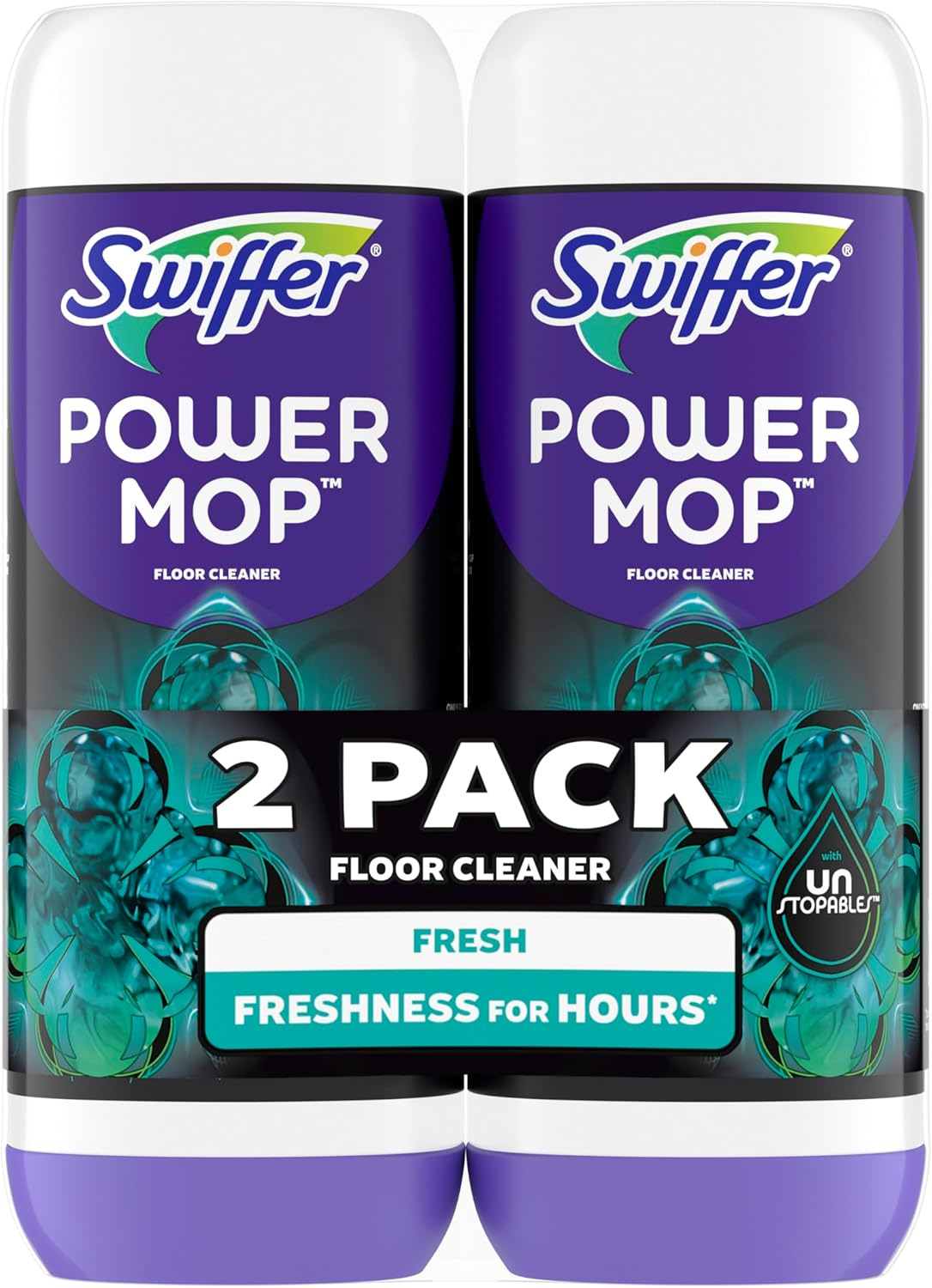Powermop Floor Cleaning Solution with Unstopables Fresh Scent, Powermop Refills, Floor Cleaner for Mopping, 25.3 Fl Oz, 2 Pack