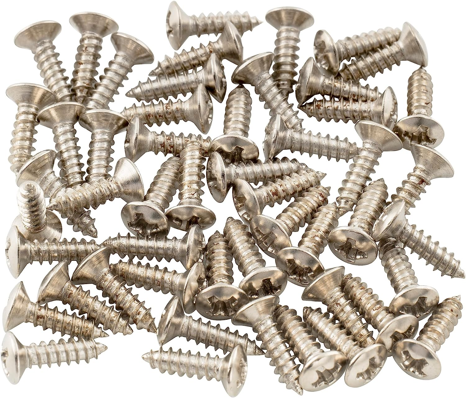 3x12mm Pickguard Mounting Screws for Electric Guitar Bass,Chrome(50 Pieces)