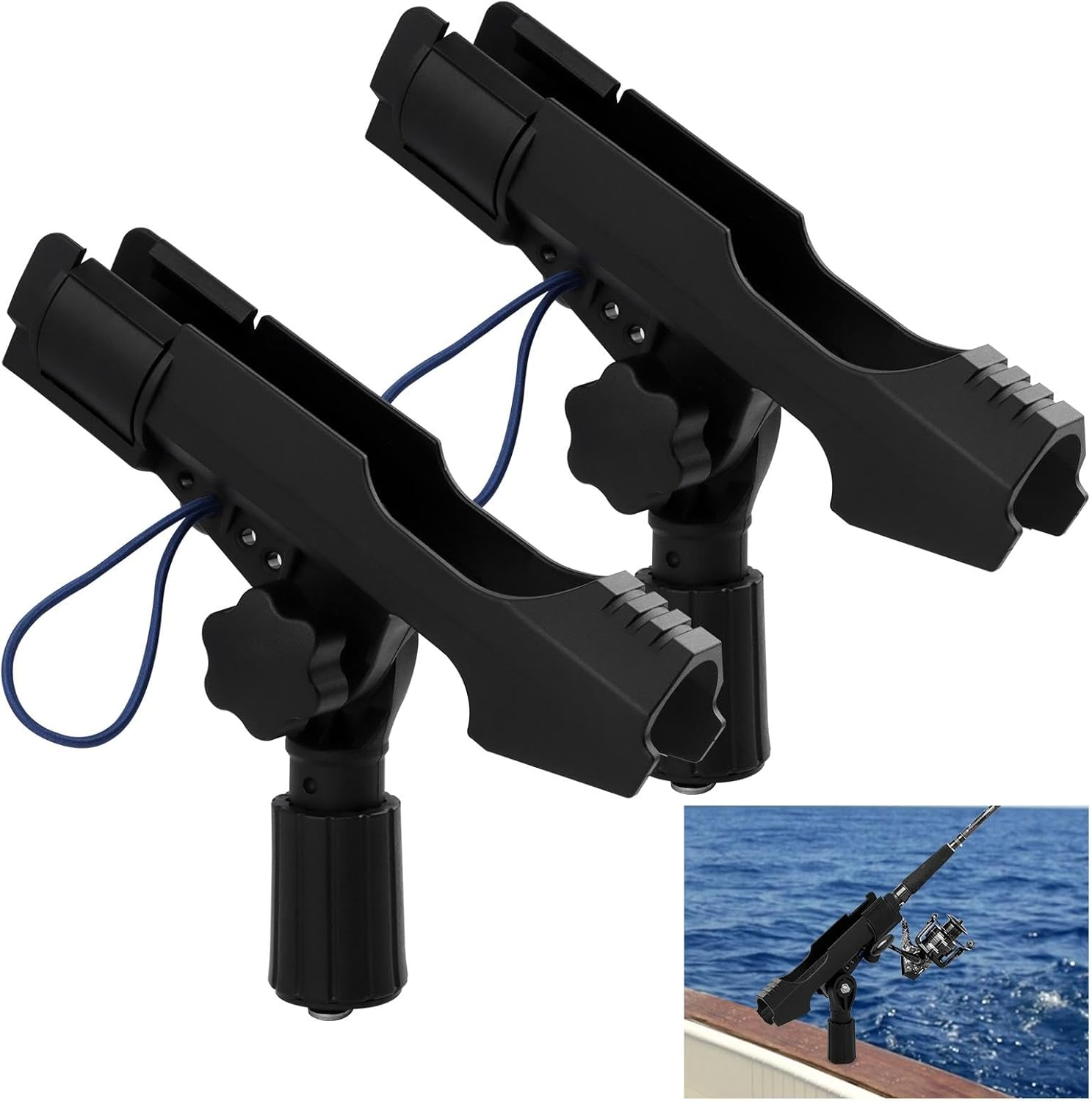 2Pack Fishing Rod Holders for Boat, Kayak Fishing Rod Holder Boat Fishings Pole Holders for Track Mount/Deck Mount, Fishings Gear Accessories for Kayak, Canoe, Boat