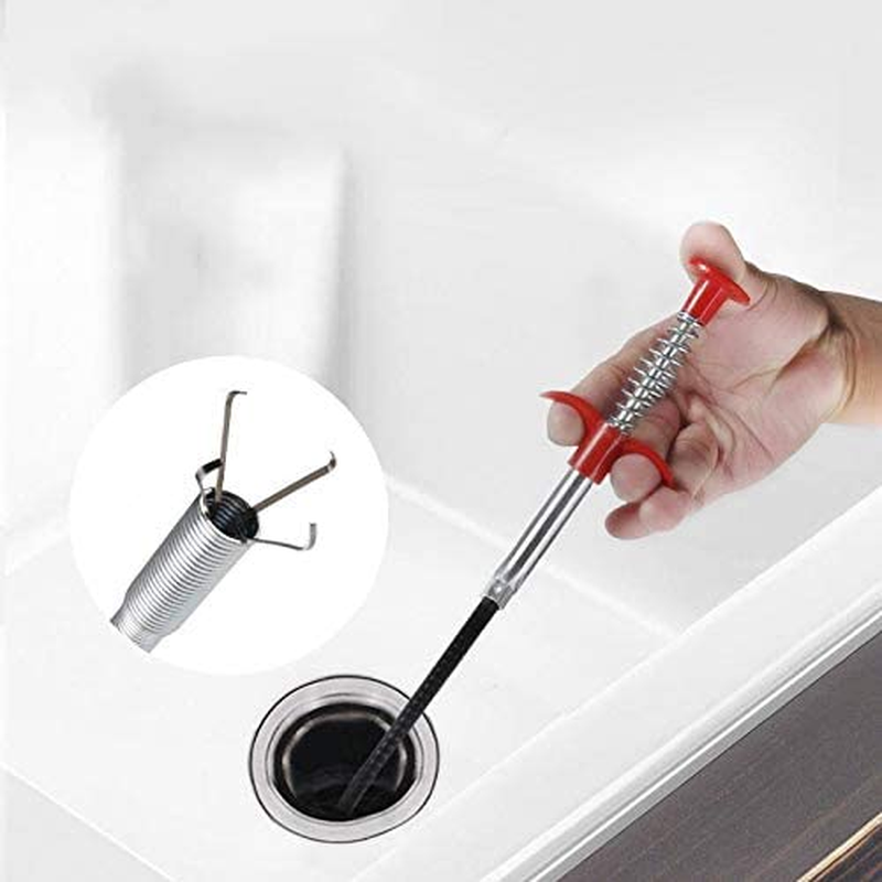 Flexible Grabber Claw Pick up Reacher Tool (Drain Clog Remove Tool), with 4 Claws Bendable Hose Pickup Reaching Assist Tool for Litter Pick, Home and Kitchen Sink, Drains, Toilet (35.4 Inch)