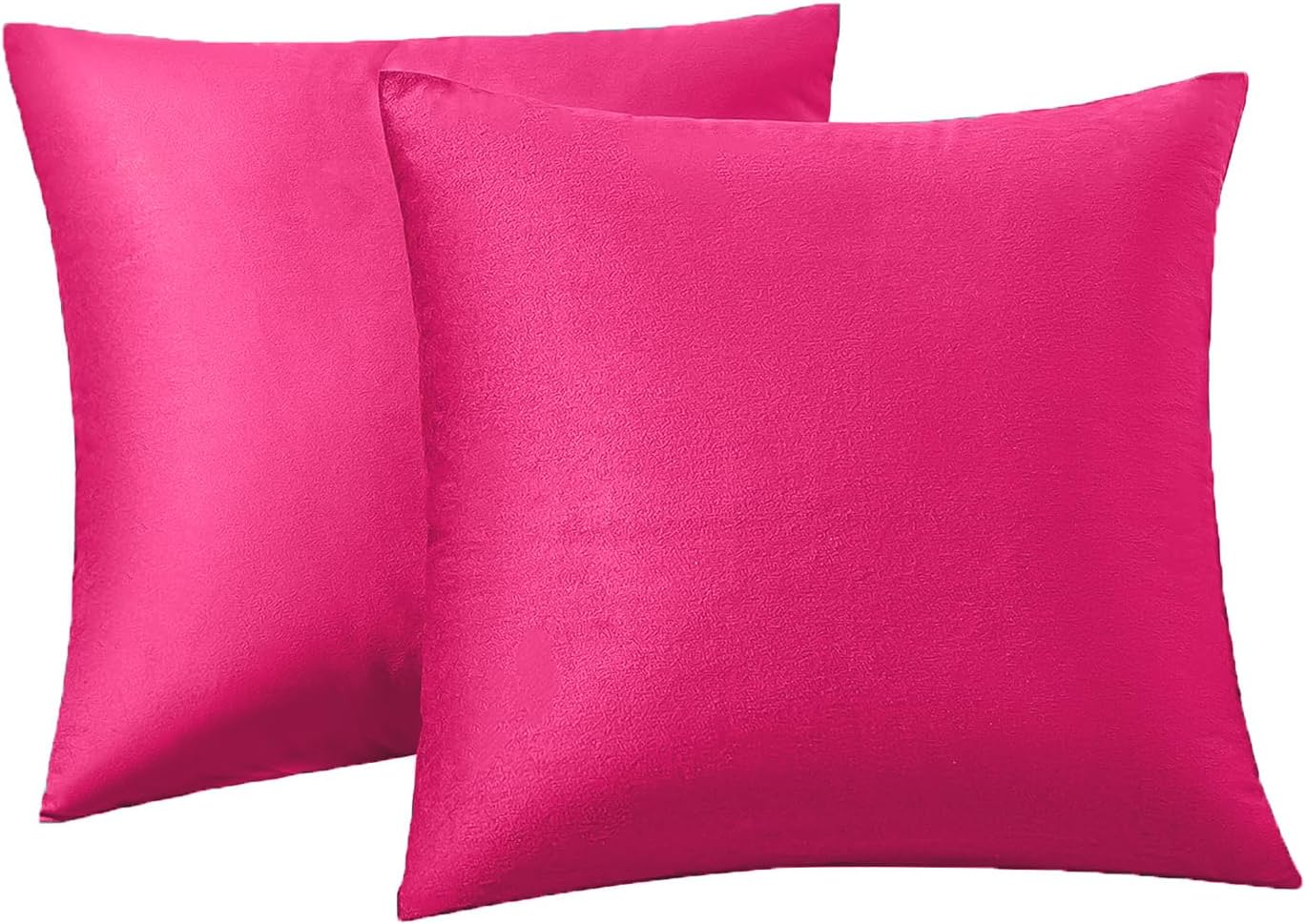Hot Pink Velvet Pillow Covers Set of 2 18x18 Decorative Cushion Cases Zipper