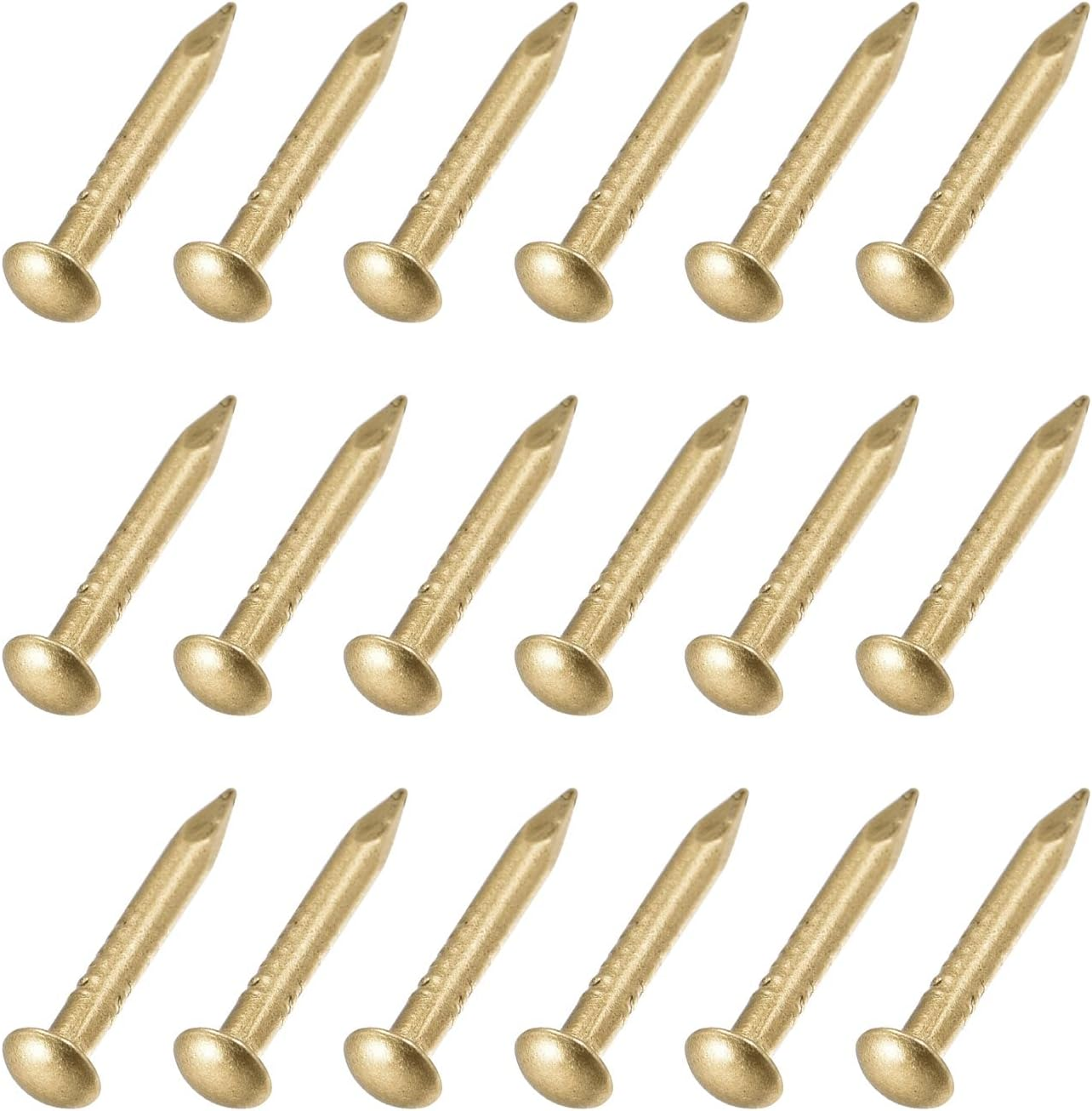 METALLIXITY Small Nails (2X15Mm) 50Pcs, Brass Tiny Hardware Nails - for Household Woodworking, Brass Tone