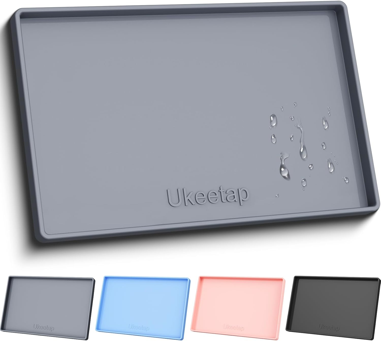 Ukeetap Extra Thick Silicone Mat Waterproof with Raised Edge 34