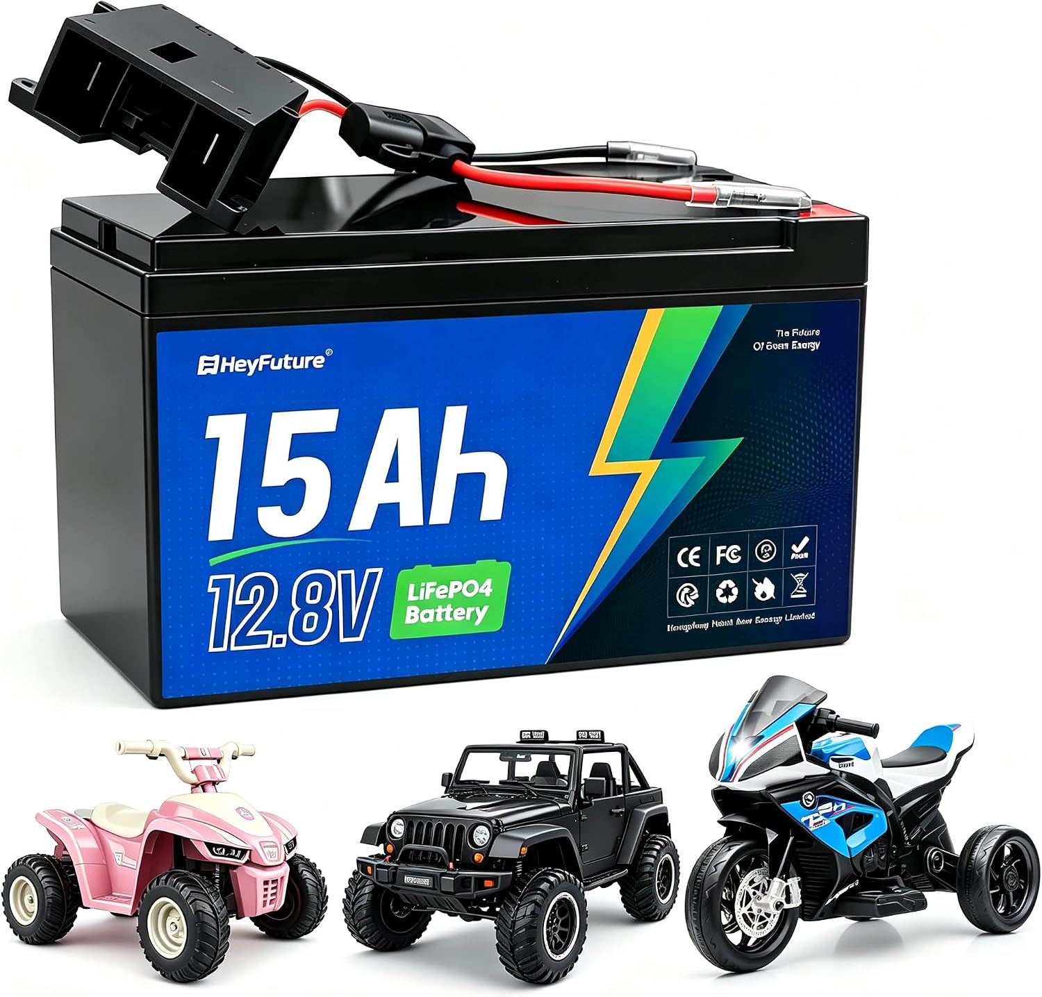12V 15Ah Lifepo4 Battery for Power Wheels Ride on Toy Upgrade Kit