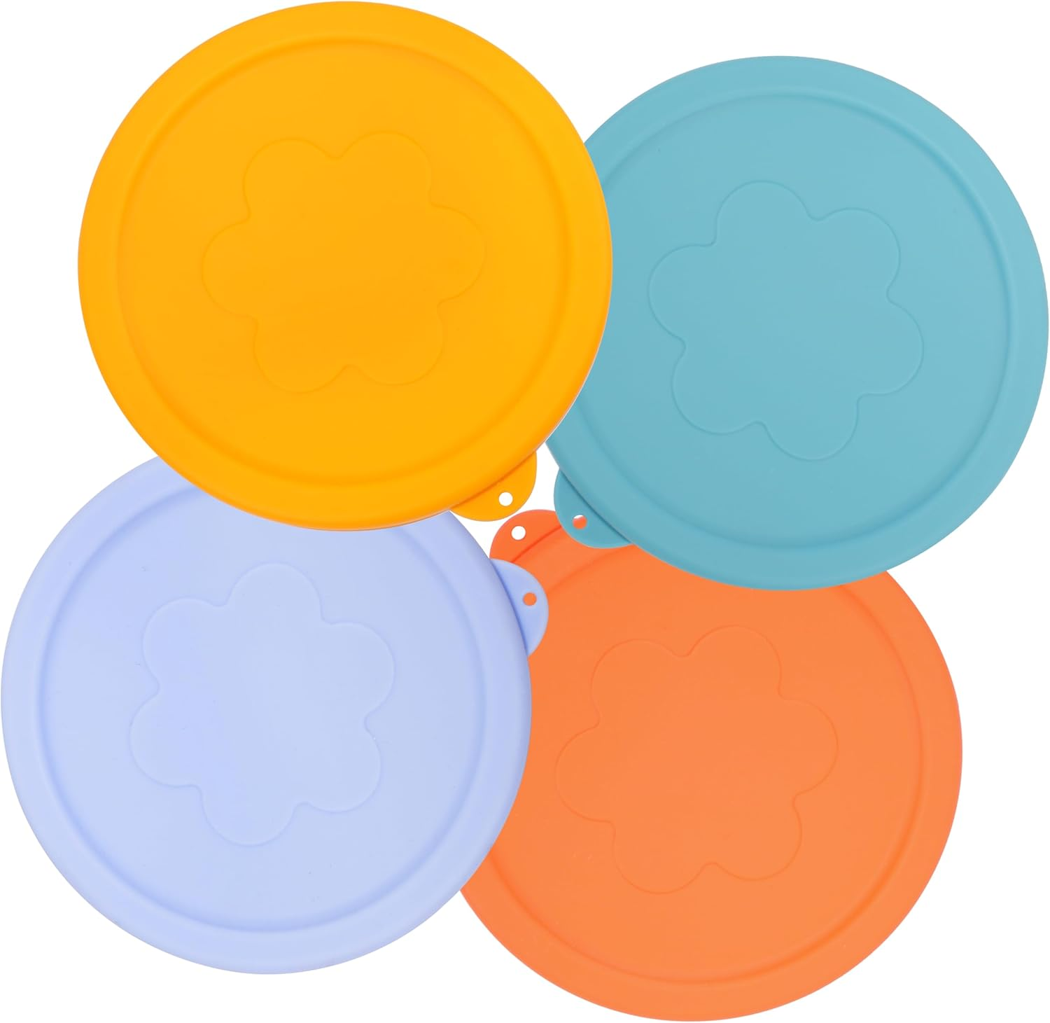 4 Cup round Silicone Replacement Lids for Pyrex 7201-PC Glass Bowls, 4 Pack Storage Cover, Microwave & Dishwasher & Freezer Safe (Container Not Included)